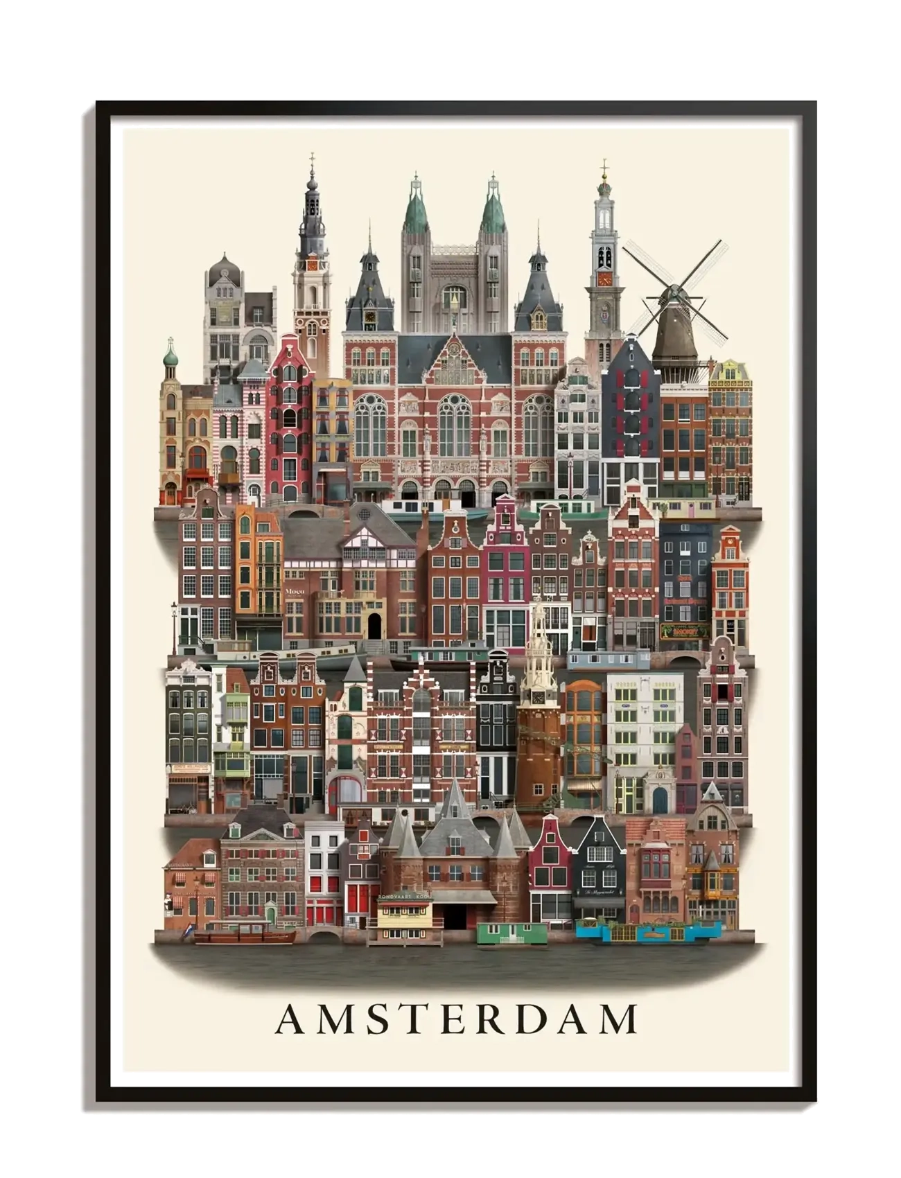 Martin Schwartz Amsterdam Small Poster, Cities & Maps, Multi/mønstret, Str: 29.7X42CM