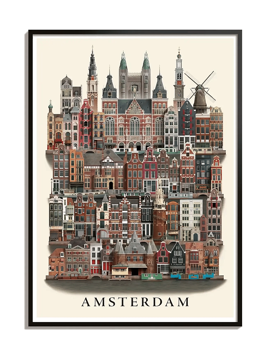 Martin Schwartz - Amsterdam standard poster - städte & karten - multicolor - 1