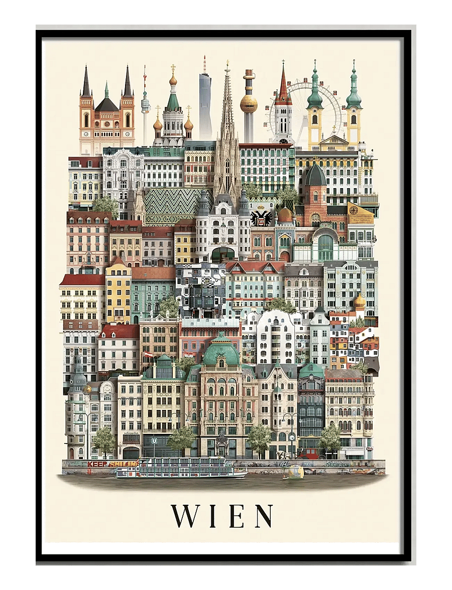Martin Schwartz - Wien small poster - linnad ja kaardid - multicolor - 1