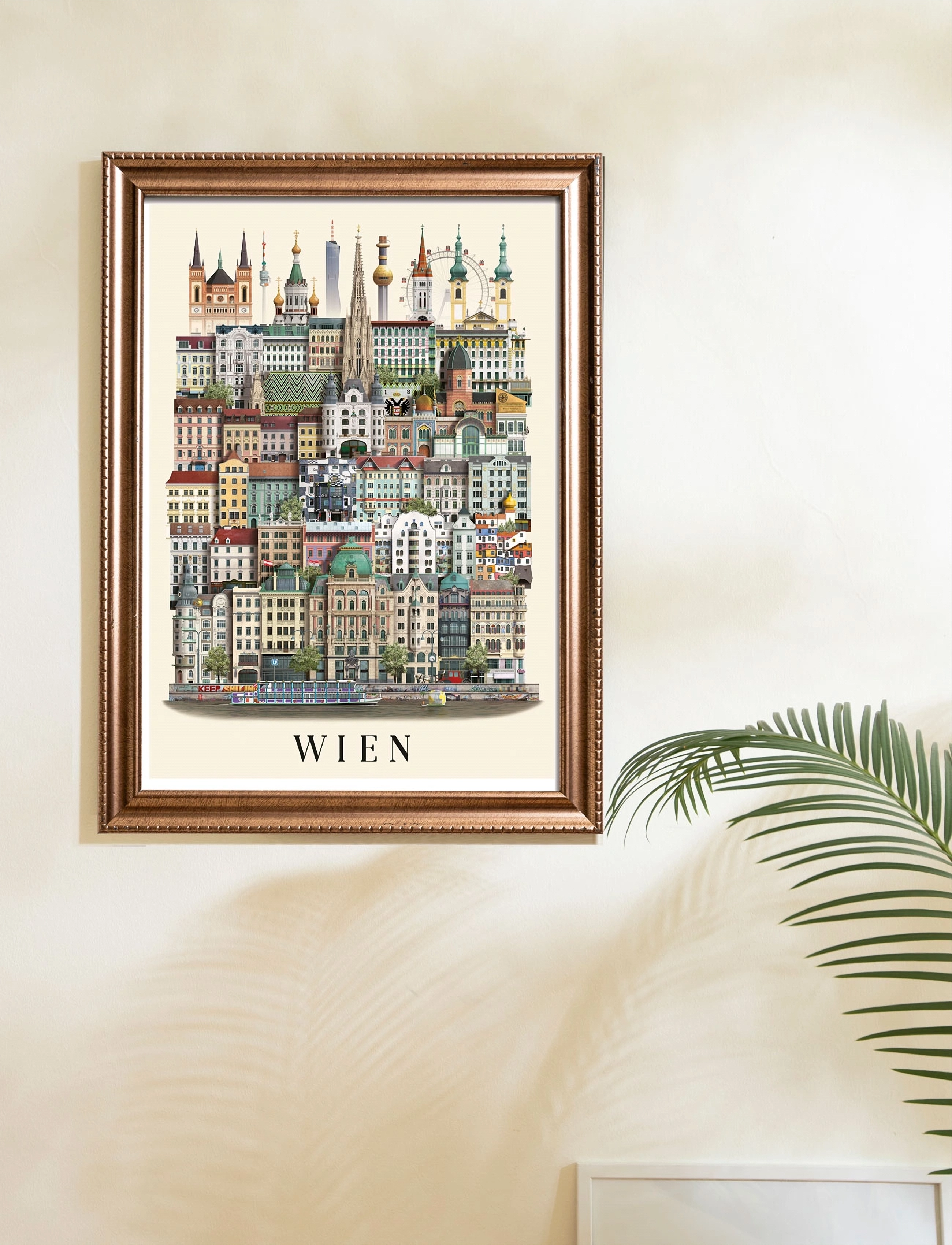 Martin Schwartz Wien Small Poster, 29.7X42 cm, Posters, Mehrfarbig/gemustert - Cities & Maps, Homeware