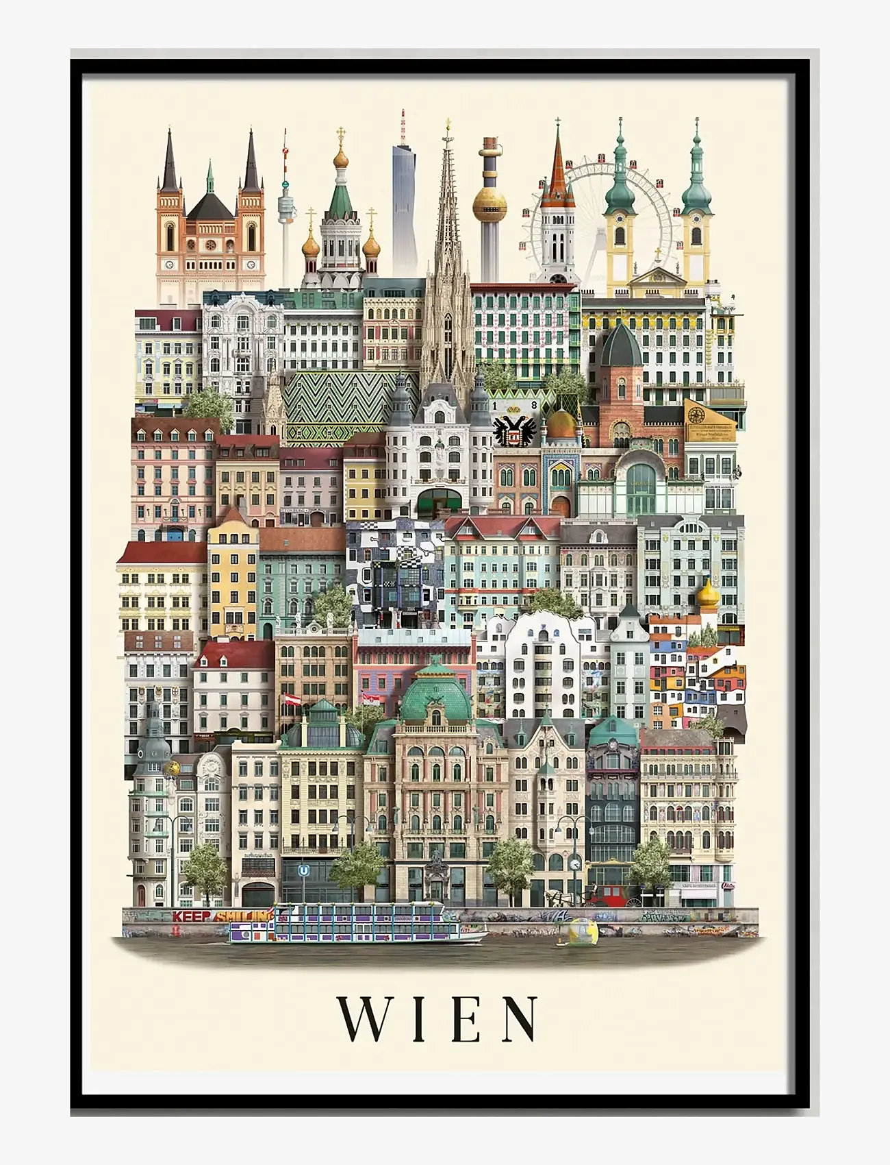 Martin Schwartz - Wien standard poster - städte & karten - multicolor - 1