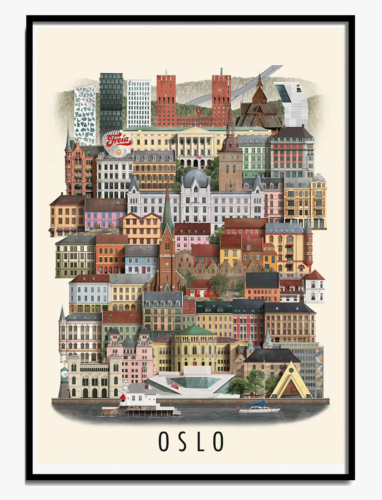 Martin Schwartz - Oslo small poster - städte & karten - multicolor - 0