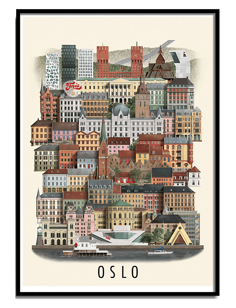 Martin Schwartz - Oslo small poster - kaupungit ja kartat - multicolor - 0