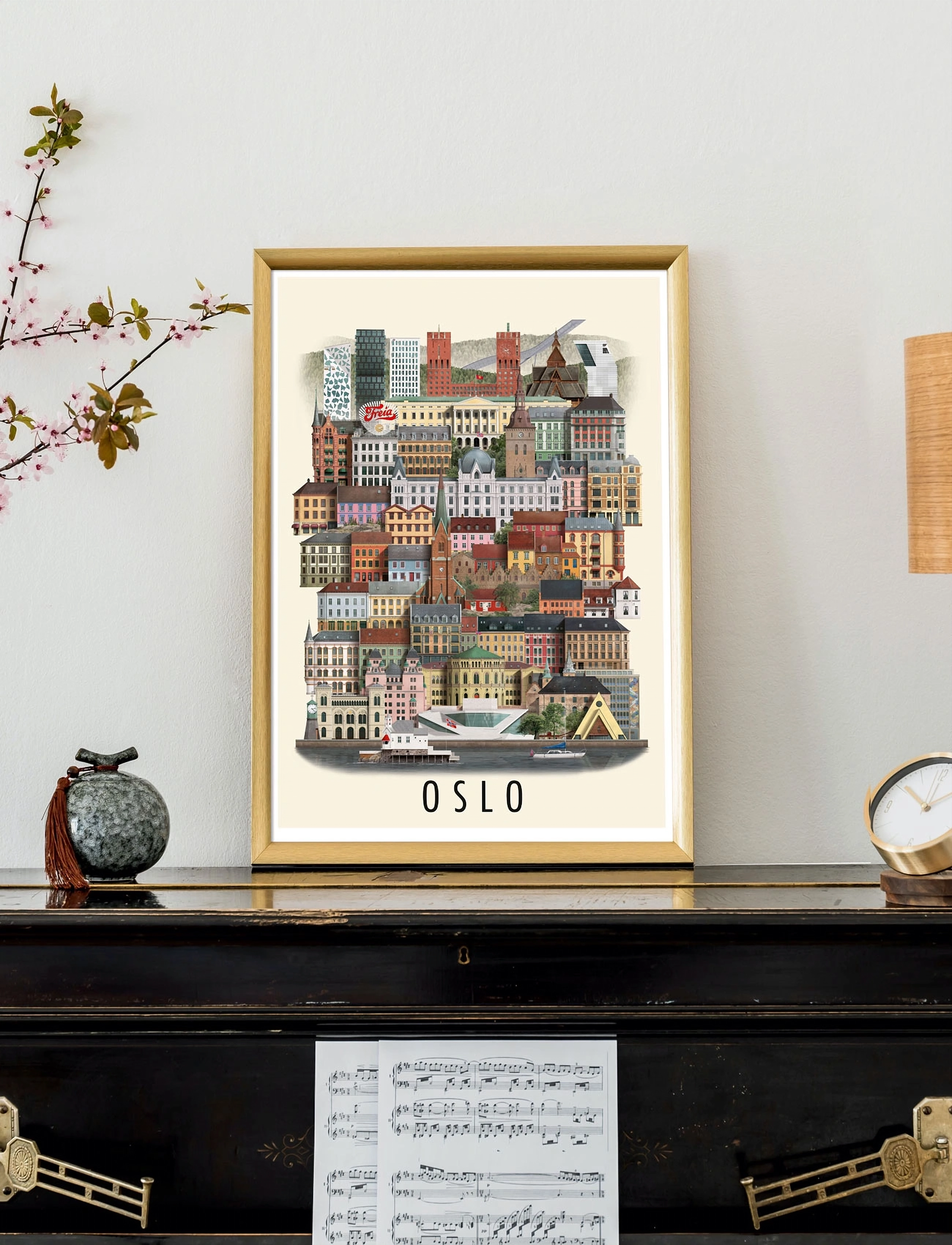 Martin Schwartz Oslo Small Poster, Unisex, Totes, Multi/mønstret, Str: 29.7X42CM