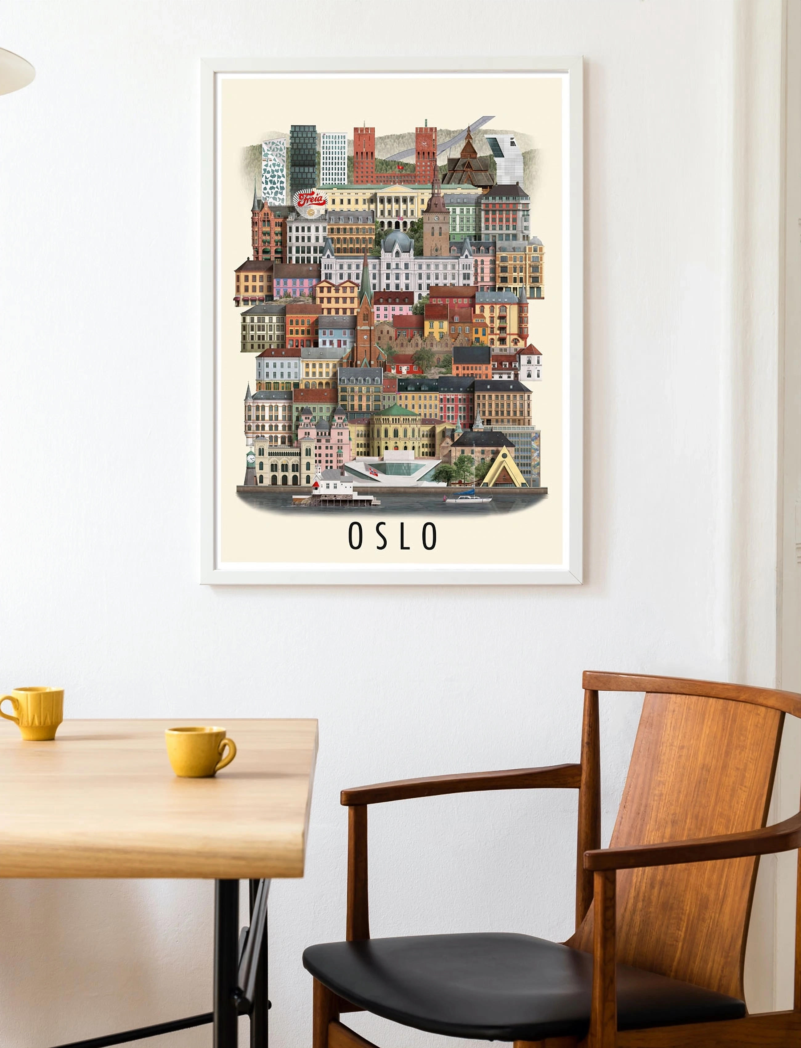 Martin Schwartz Oslo Standard Poster, 50X 70 cm, Multi/patterned, Plakater > Byer Og Kort, Unisex