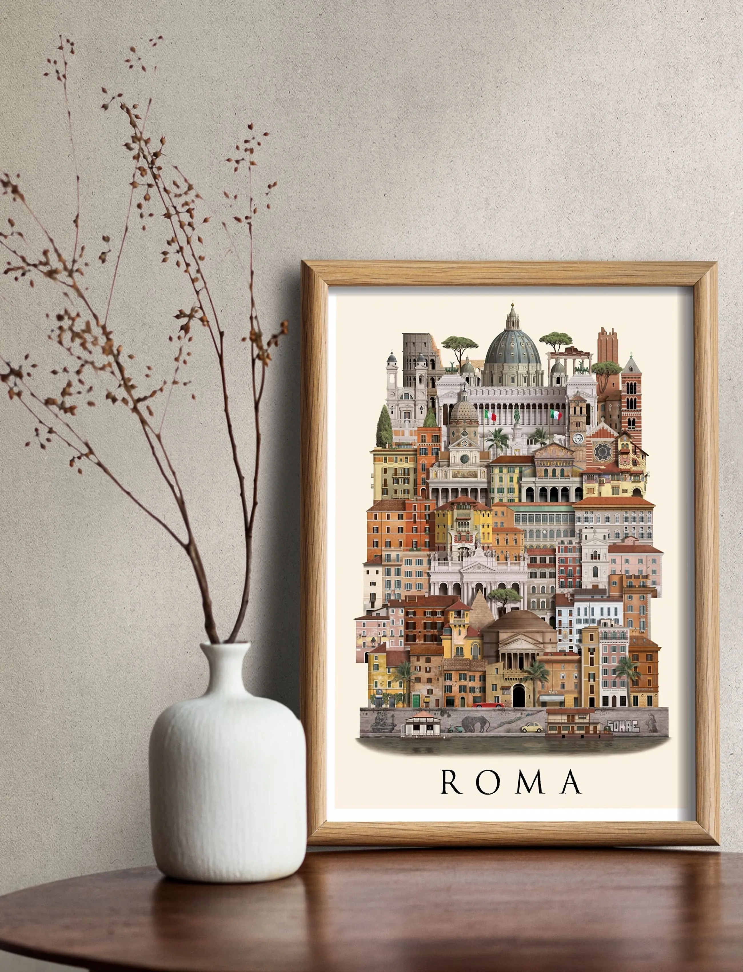 Martin Schwartz Rome Small Poster, Unisex, Totes, Multi/mønstret, Str: 29.7X42CM
