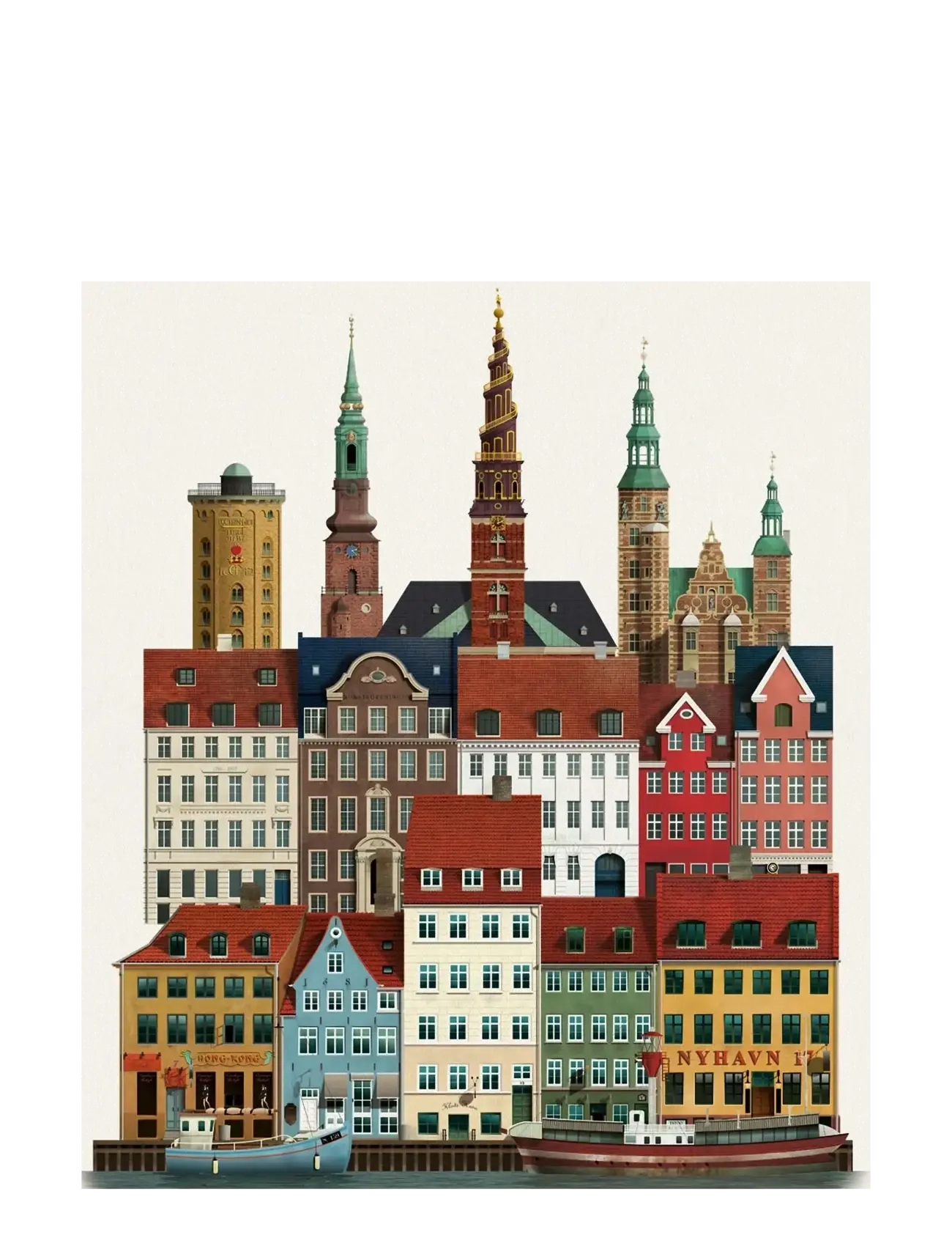 Martin Schwartz København Tea Towel, Kitchen Håndklæde, Multi/mønstret, Str: 50X 70CM