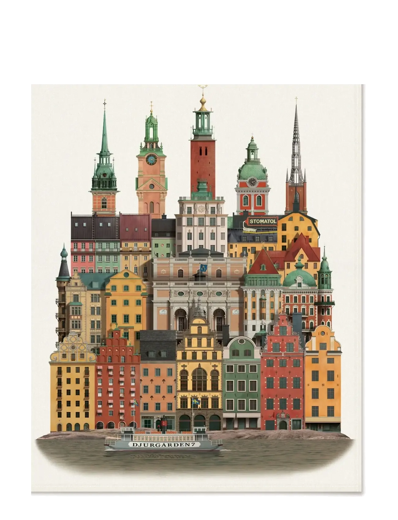 Martin Schwartz Stockholm tea towel - Martin Schwartz - MULTICOLOR / multi