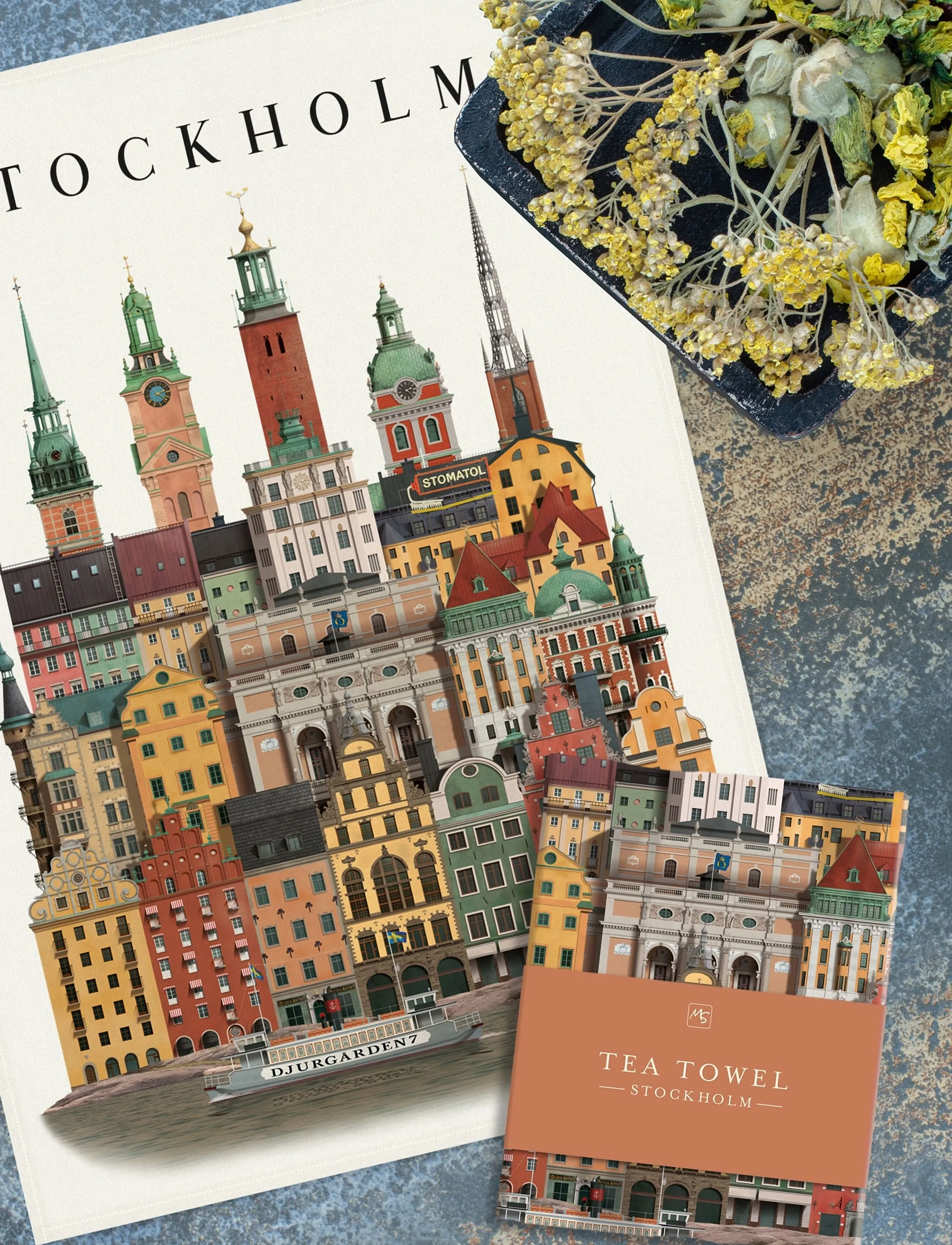 Martin Schwartz Stockholm Tea Towel, 50X 70 cm, Kitchen Textiles, Mehrfarbig/gemustert - Towels, Homeware