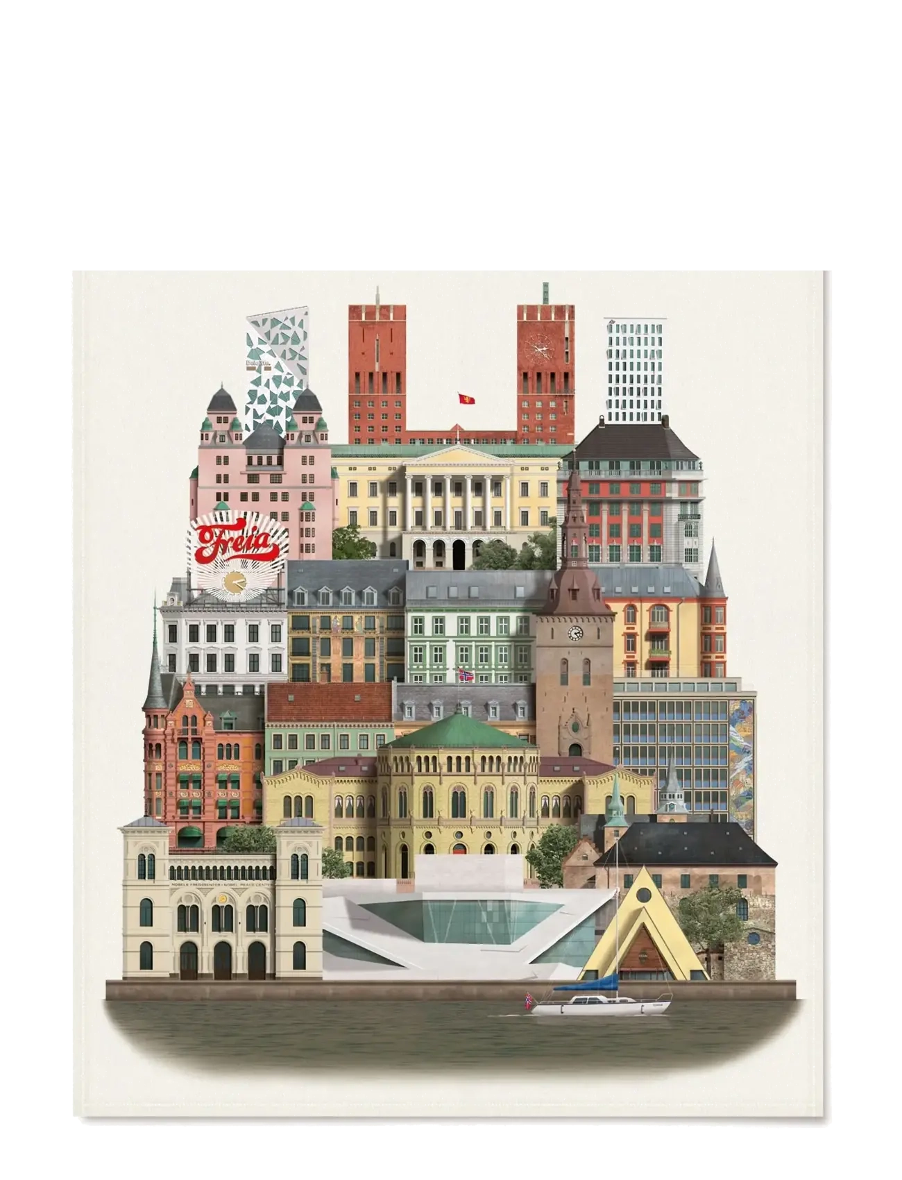 Martin Schwartz Oslo Tea Towel, Kitchen Håndklæde, Multi/mønstret, Str: 50X 70CM