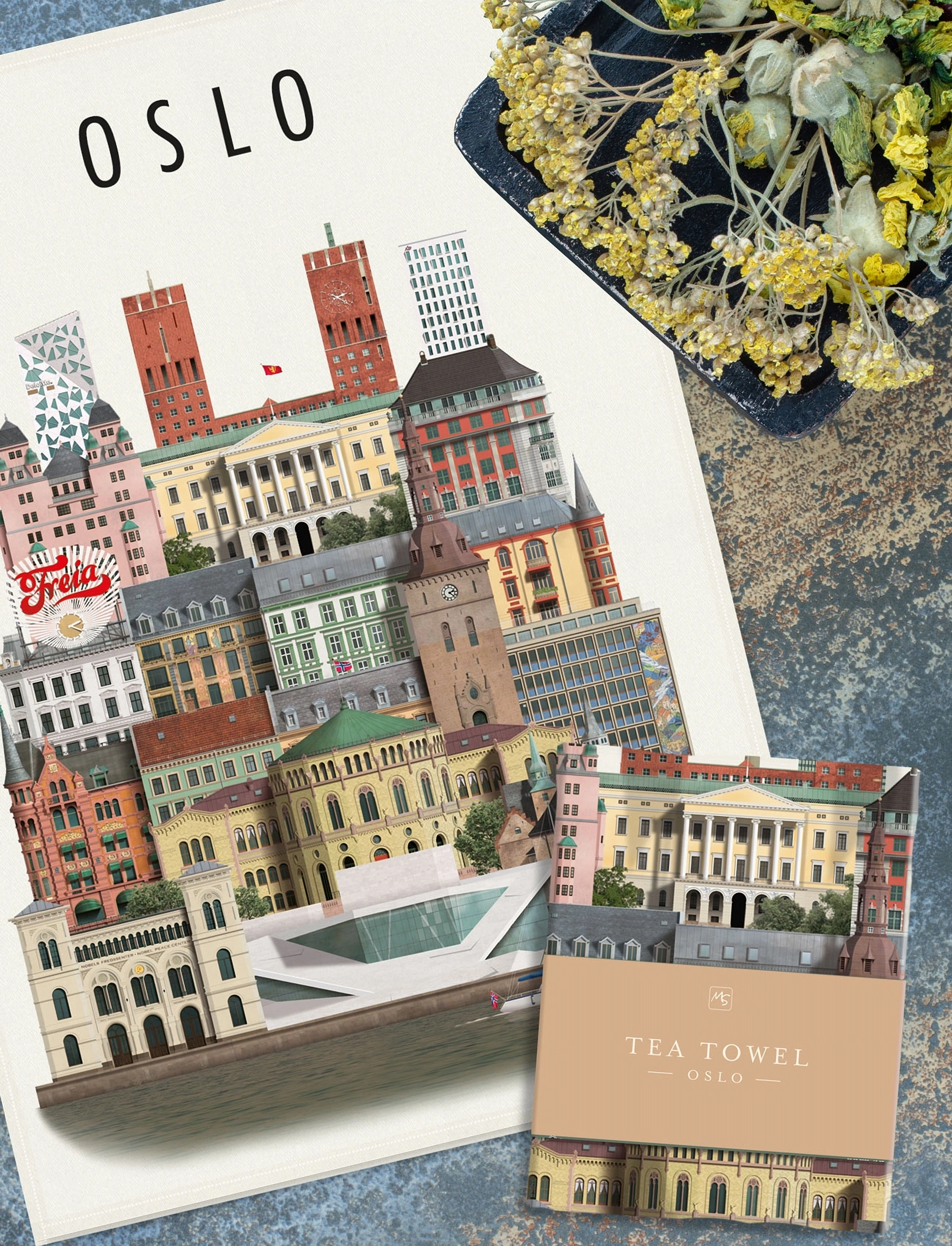 Martin Schwartz Oslo Tea Towel, 50X 70 cm, Kitchen Textiles, Mehrfarbig/gemustert - Towels, Homeware