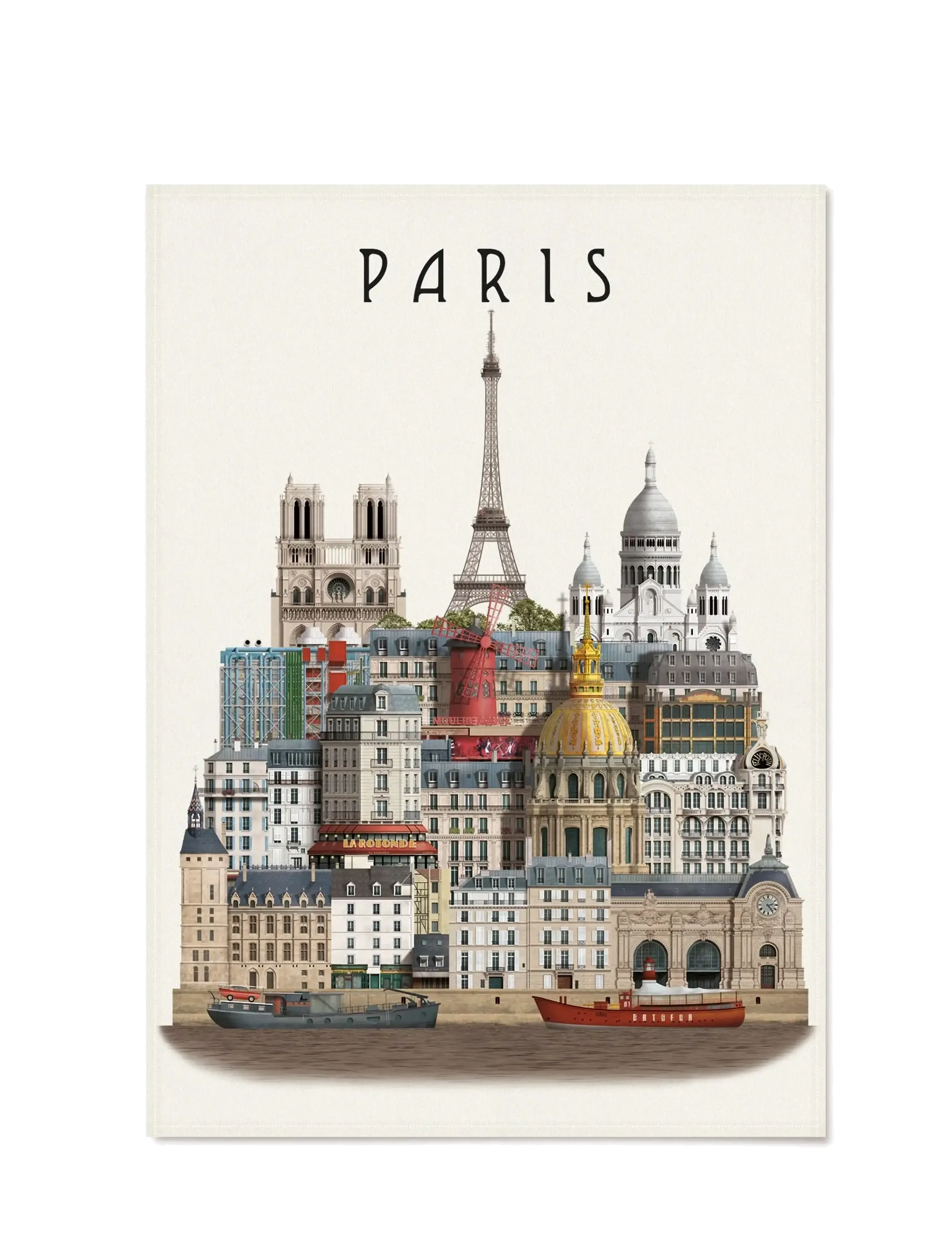 MARTIN SCHWARTZ Paris Tea Handtuch Patterned - 50X 70CM - Unisex