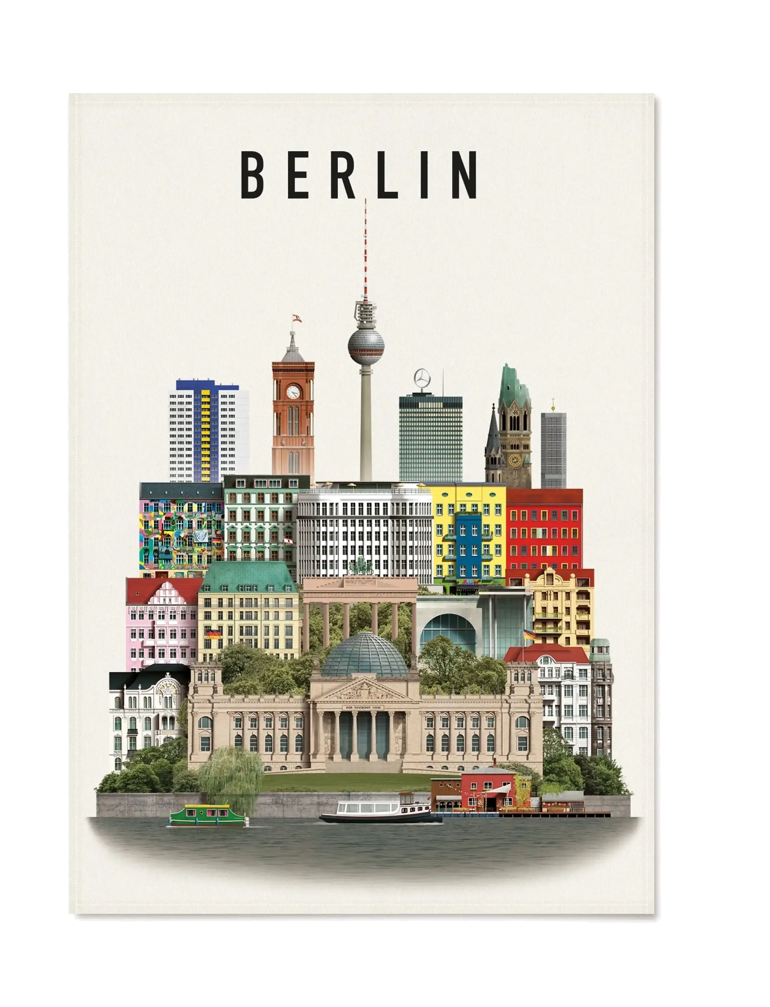 Berlin tea towel - MULTICOLOR