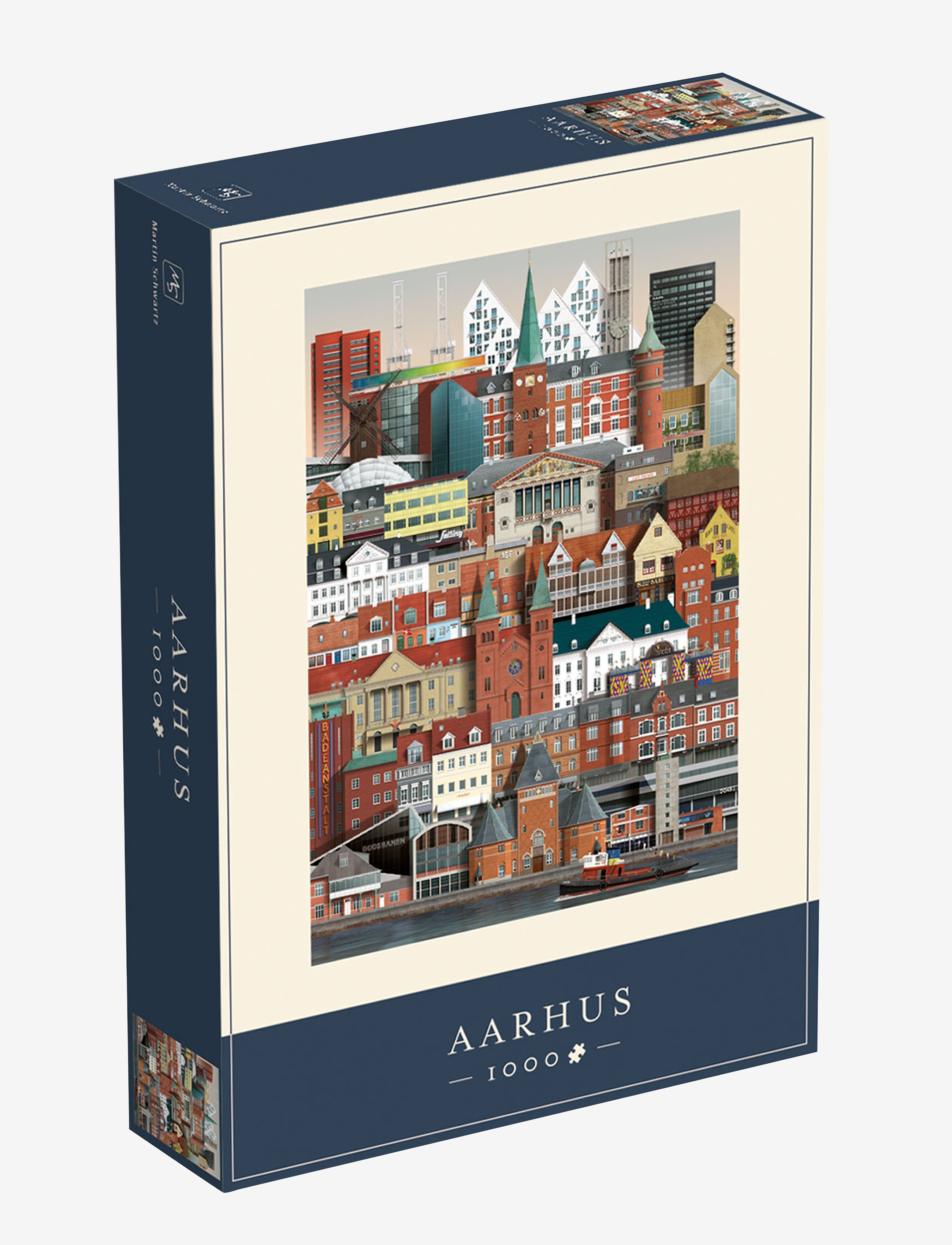 Martin Schwartz Aarhus Jigsaw puzzle (1000 pieces) - Spill & Puslespill - MULTI COLOR / clear