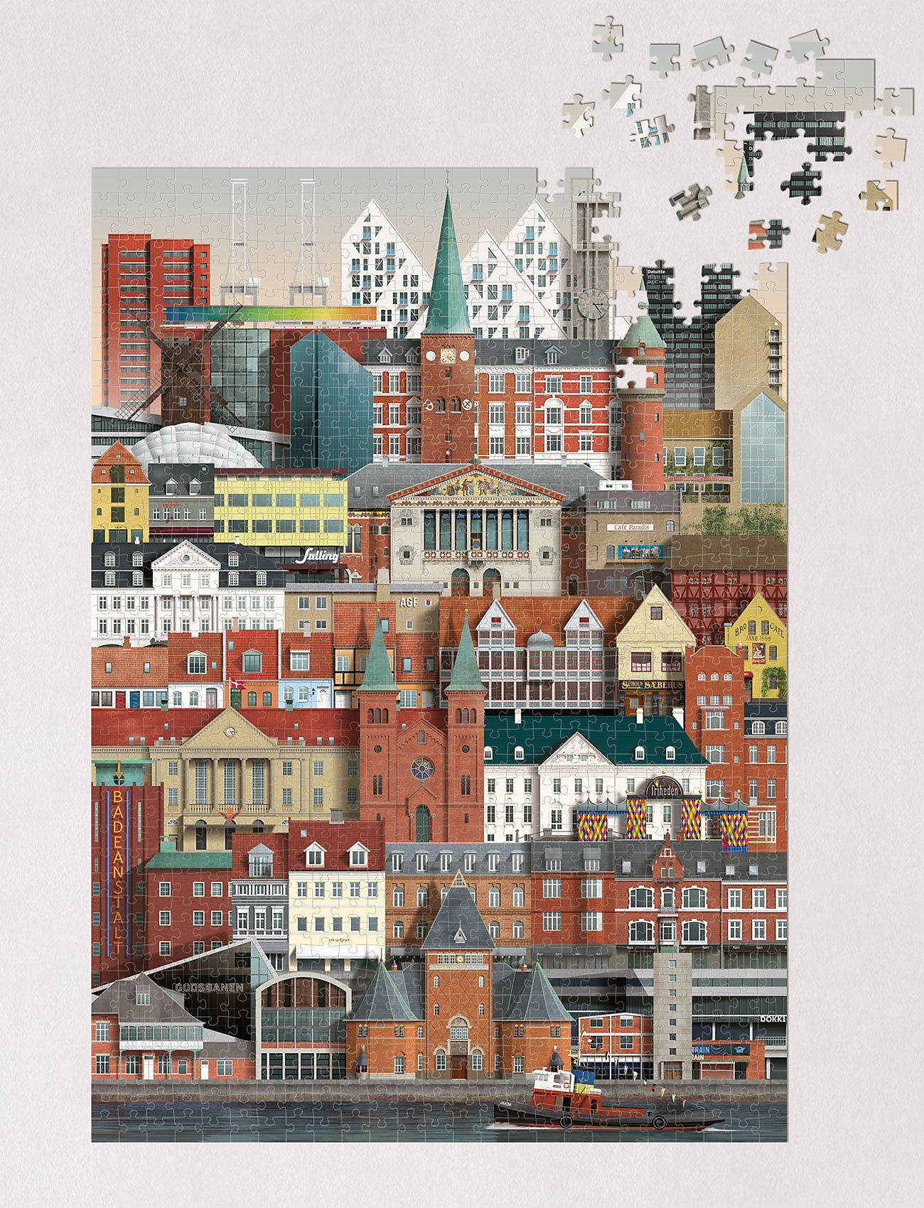 Martin Schwartz - Aarhus Jigsaw puzzle (1000 pieces) - die niedrigsten preise - multi color - 1
