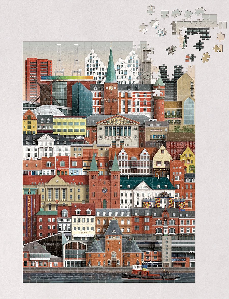 Martin Schwartz - Aarhus Jigsaw puzzle (1000 pieces) - mängud ja pusled - multi color - 3