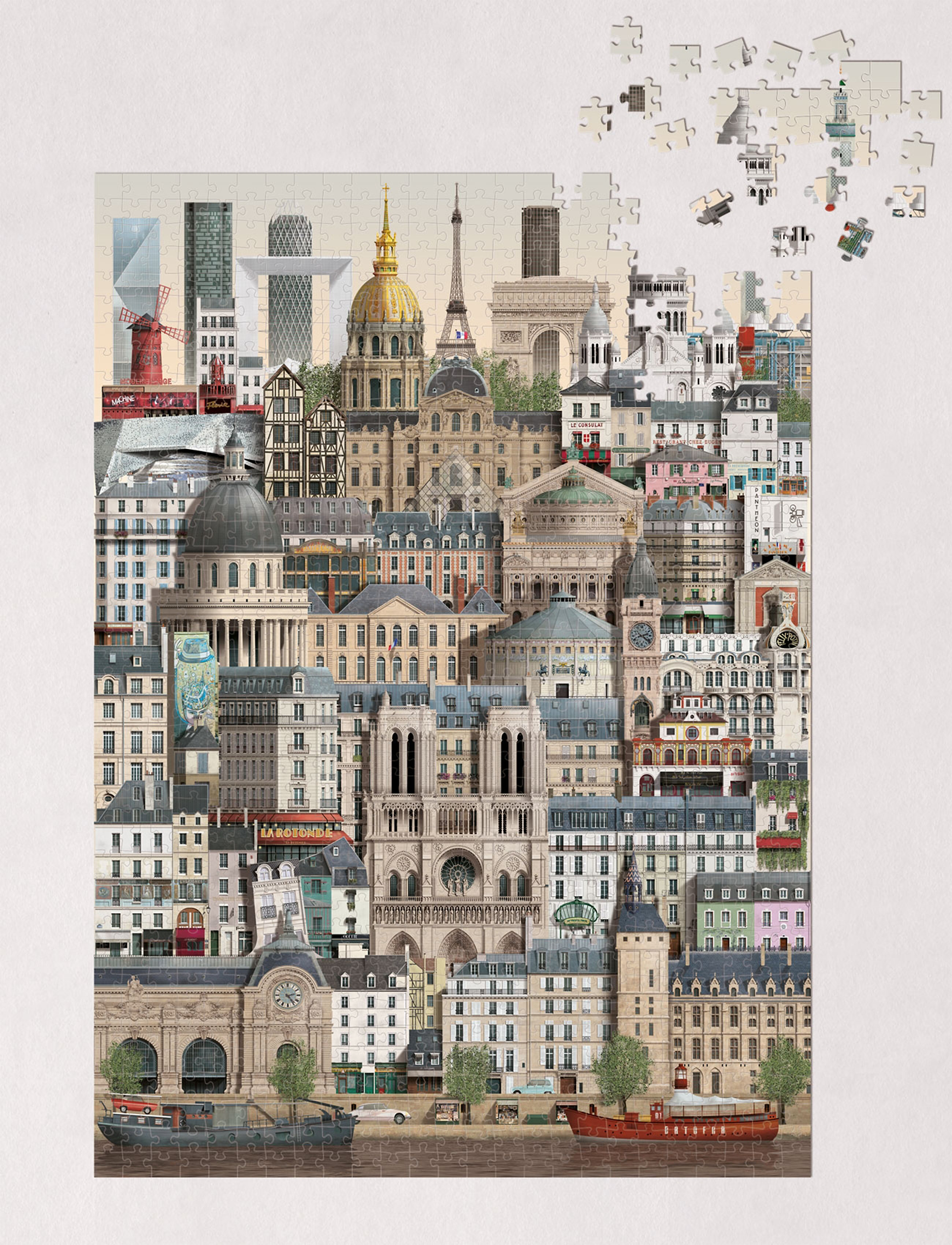 Martin Schwartz Paris Jigsaw Puzzle (1000 Pieces), One Size, Nude, Dekoration > Puslespil & Spil, Unisex