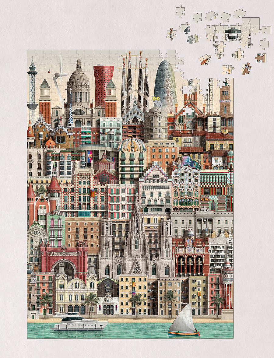Martin Schwartz - Barcelona Jigsaw puzzle (1000 pieces) - spiele & puzzles - multi color - 0