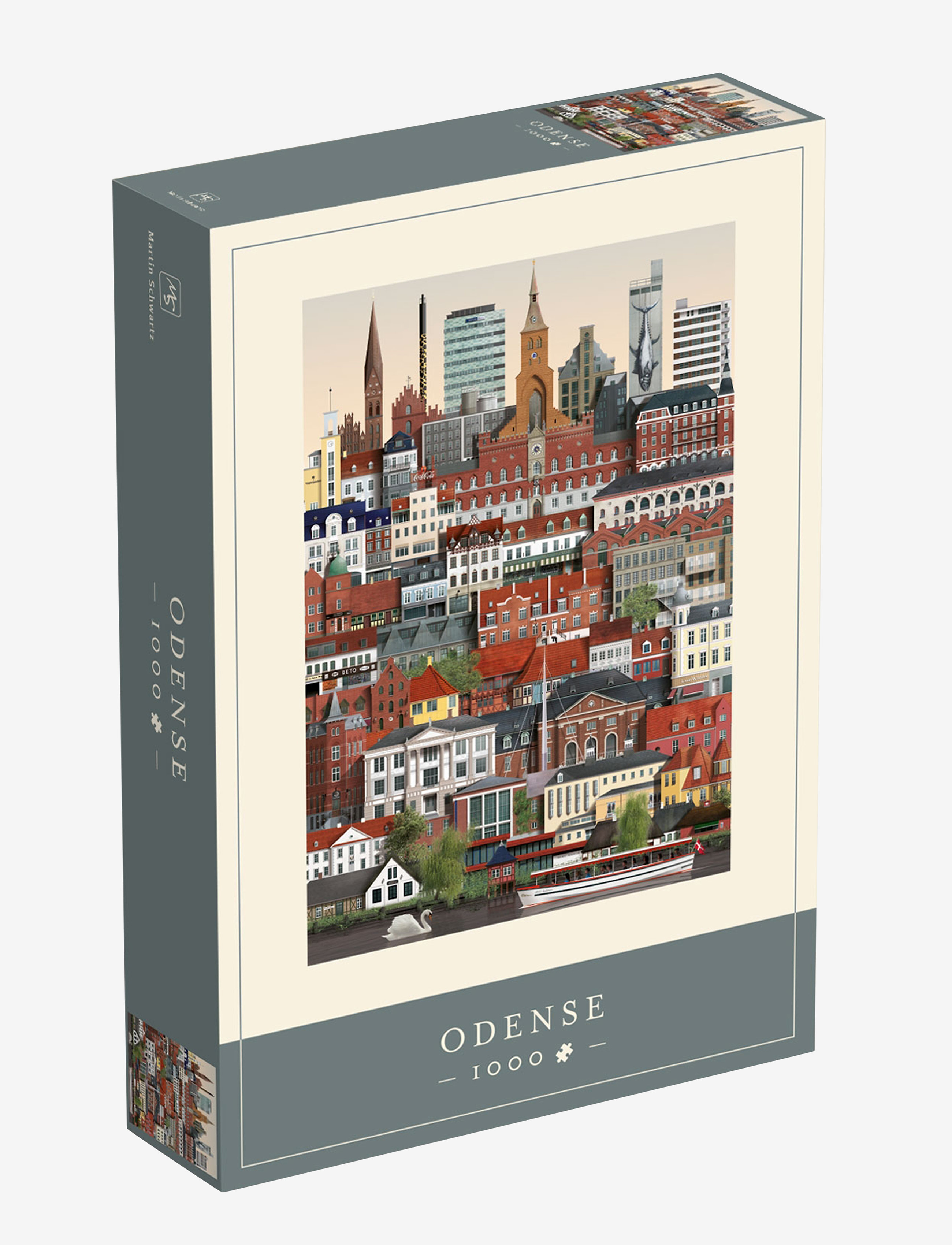 Martin Schwartz Odense Jigsaw puzzle (1000 pieces) - 4 for 3 - MULTI COLOR / clear