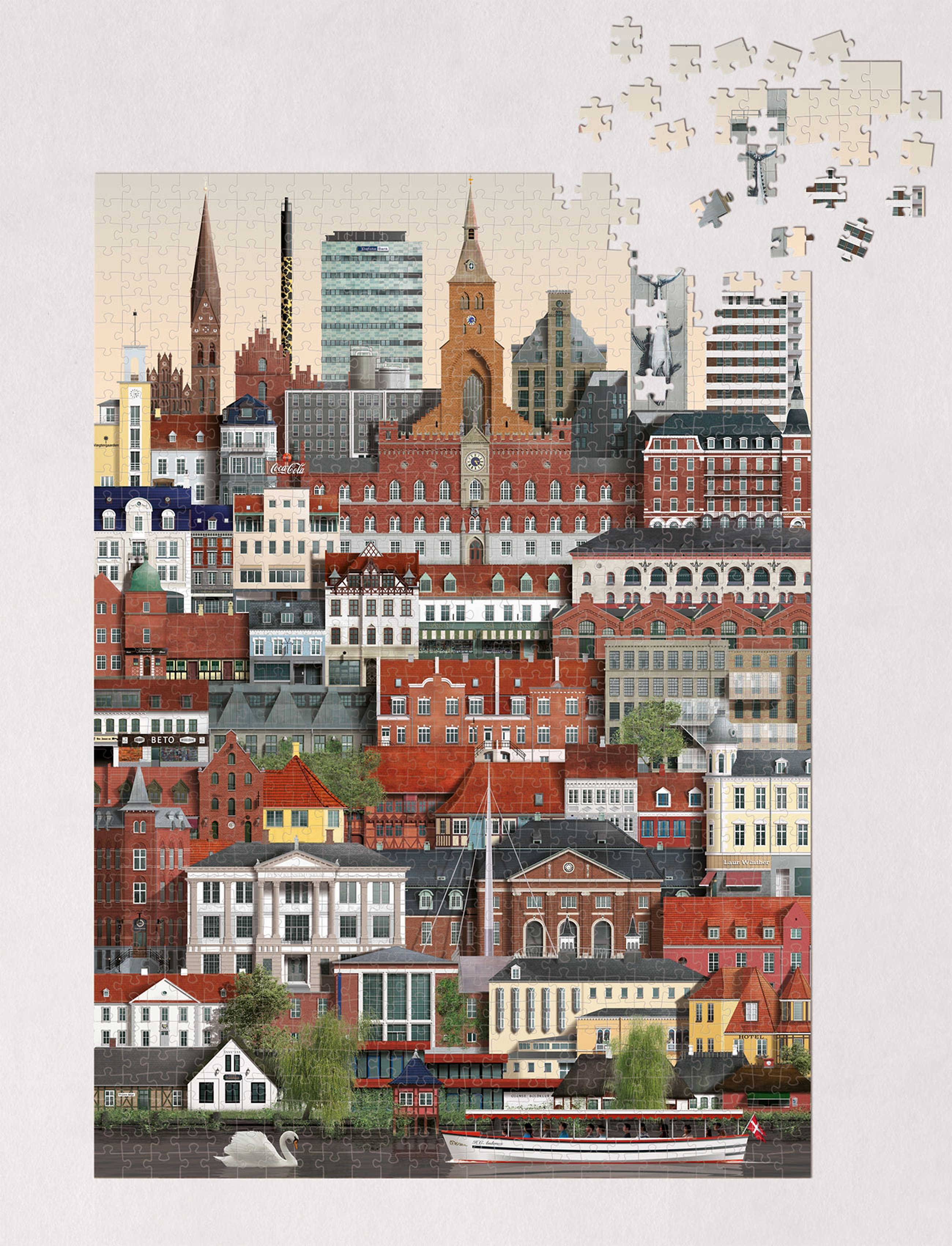 Martin Schwartz Odense Jigsaw Puzzle (1000 Pieces), One Size, Nude, Dekoration > Puslespil & Spil, Unisex