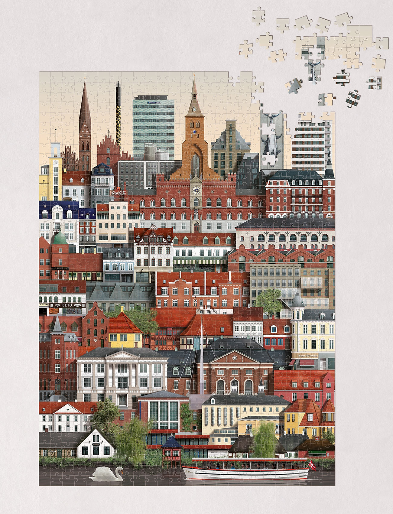 Martin Schwartz - Odense Jigsaw puzzle (1000 pieces) - zemākās cenas - multi color - 1