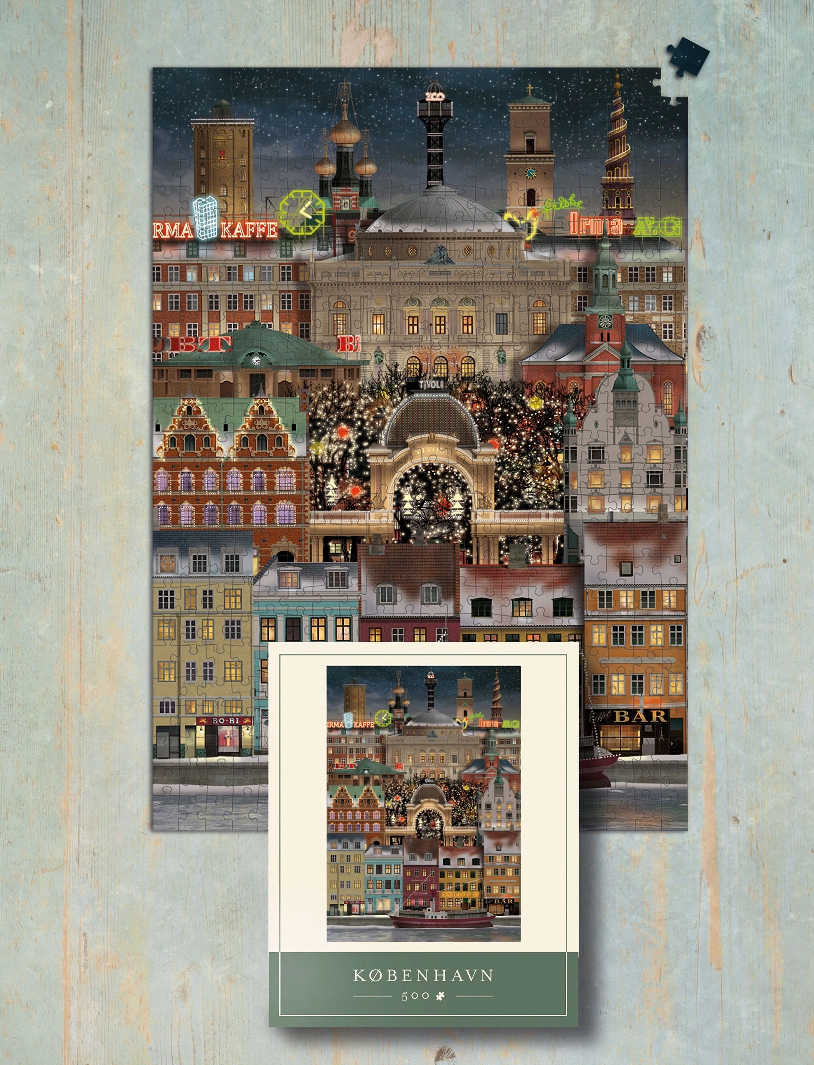 Martin Schwartz København Jigsaw Puzzle (500 Pieces), 33X47 cm, Puzzles & Games, Khakigrün - Puzzles, Homeware