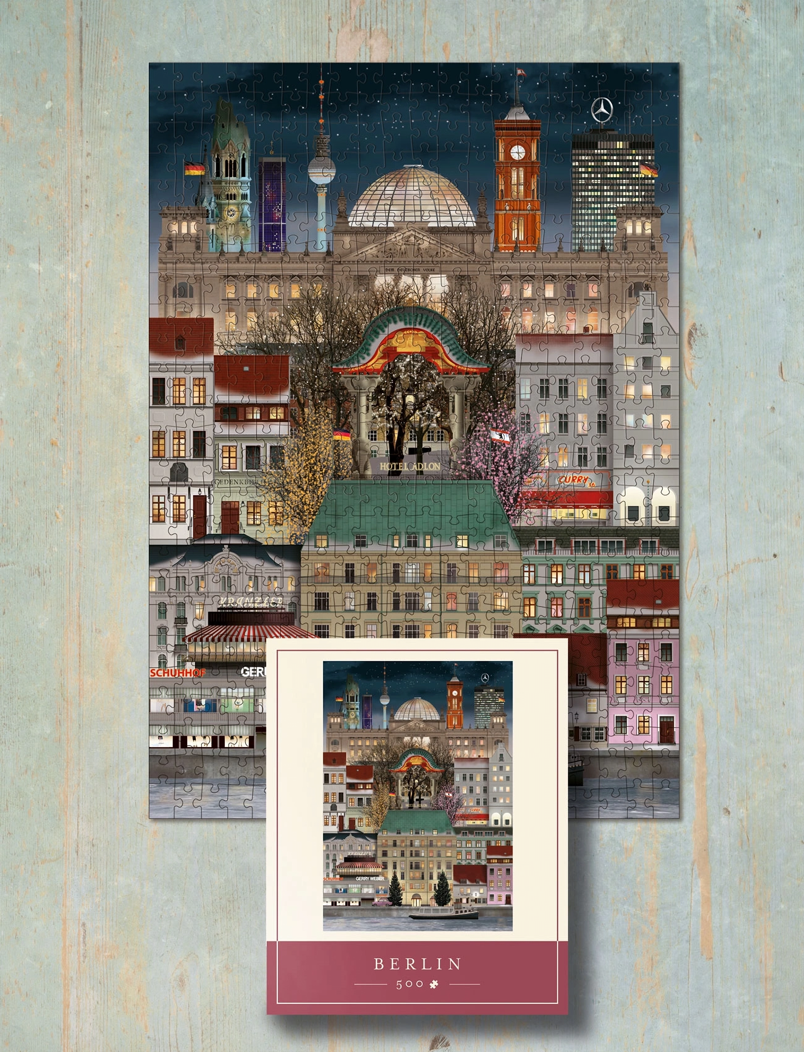 Martin Schwartz Berlin Jigsaw Puzzle (500 Pieces), 33X47 cm, Puzzles & Games, Burgunderrot - Puzzles, Homeware