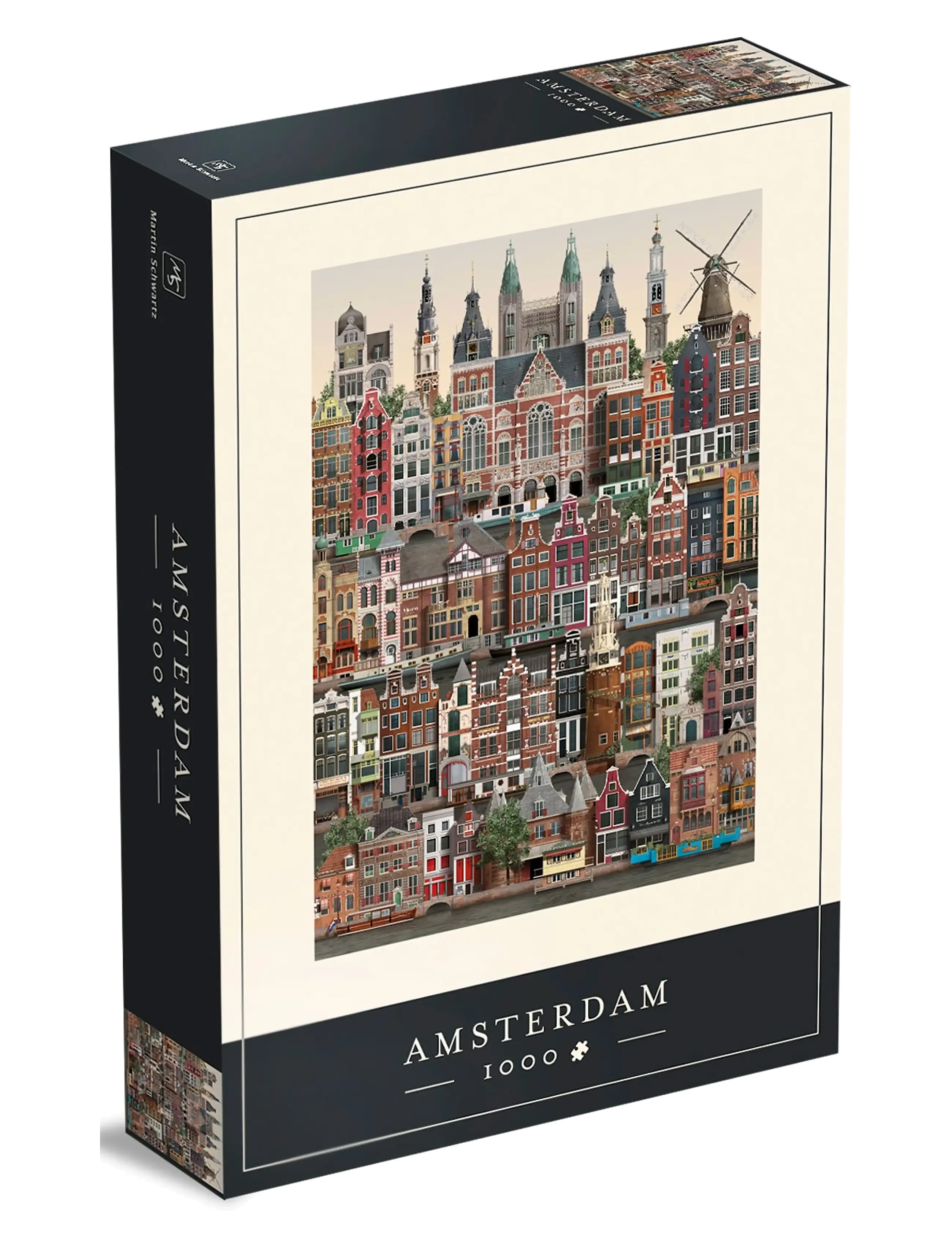 Martin Schwartz Amsterdam Jigsaw Puzzle (1000 Pieces), Puslespil, Multi/mønstret, Str: 50X70CM