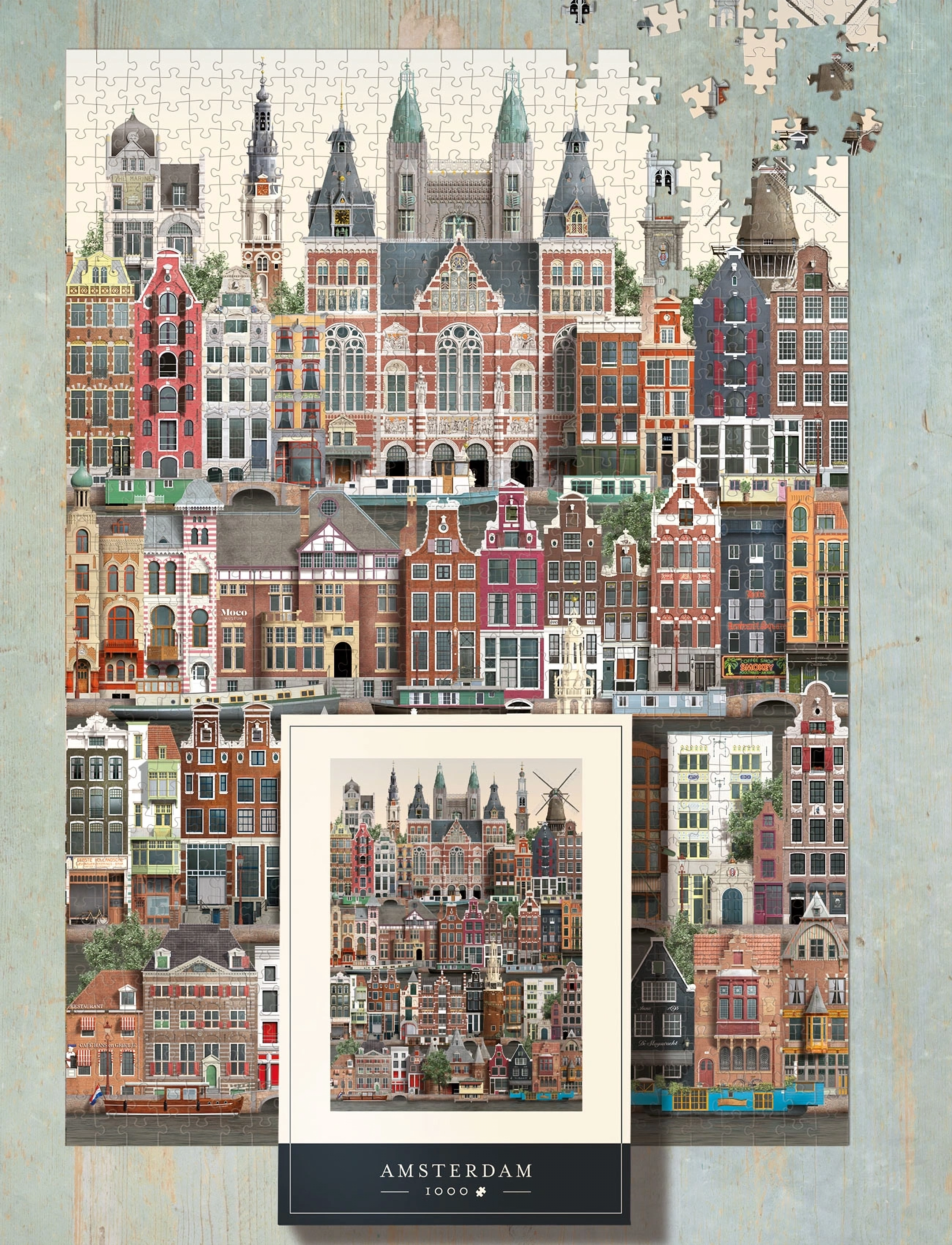 Martin Schwartz Amsterdam Jigsaw Puzzle (1000 Pieces), 50X70 cm, Puzzles & Games, Mehrfarbig/gemustert - Puzzles, Homeware