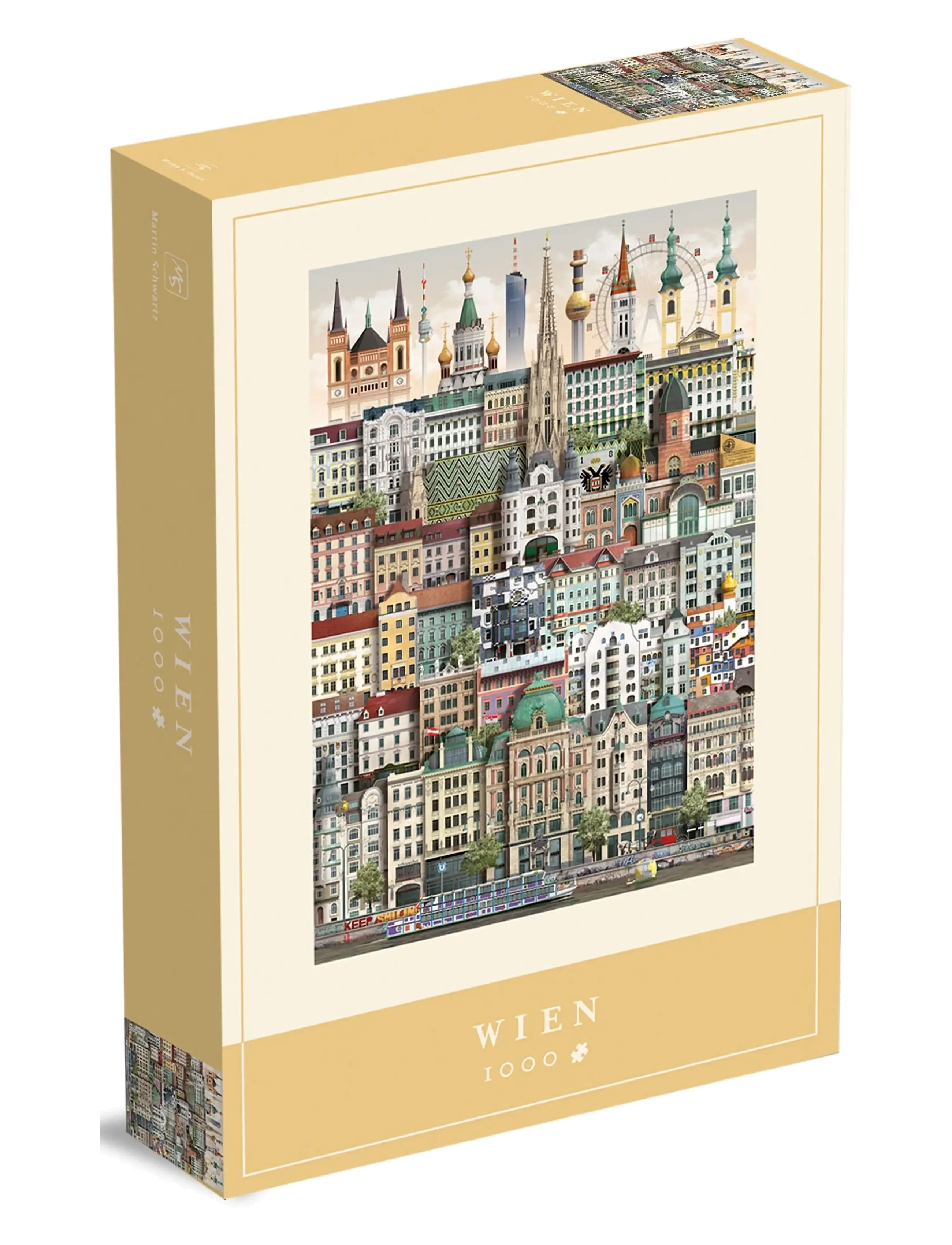 Martin Schwartz Vienna Jigsaw Puzzle (1000 Pieces), Puslespil, Multi/mønstret, Str: 50X70CM