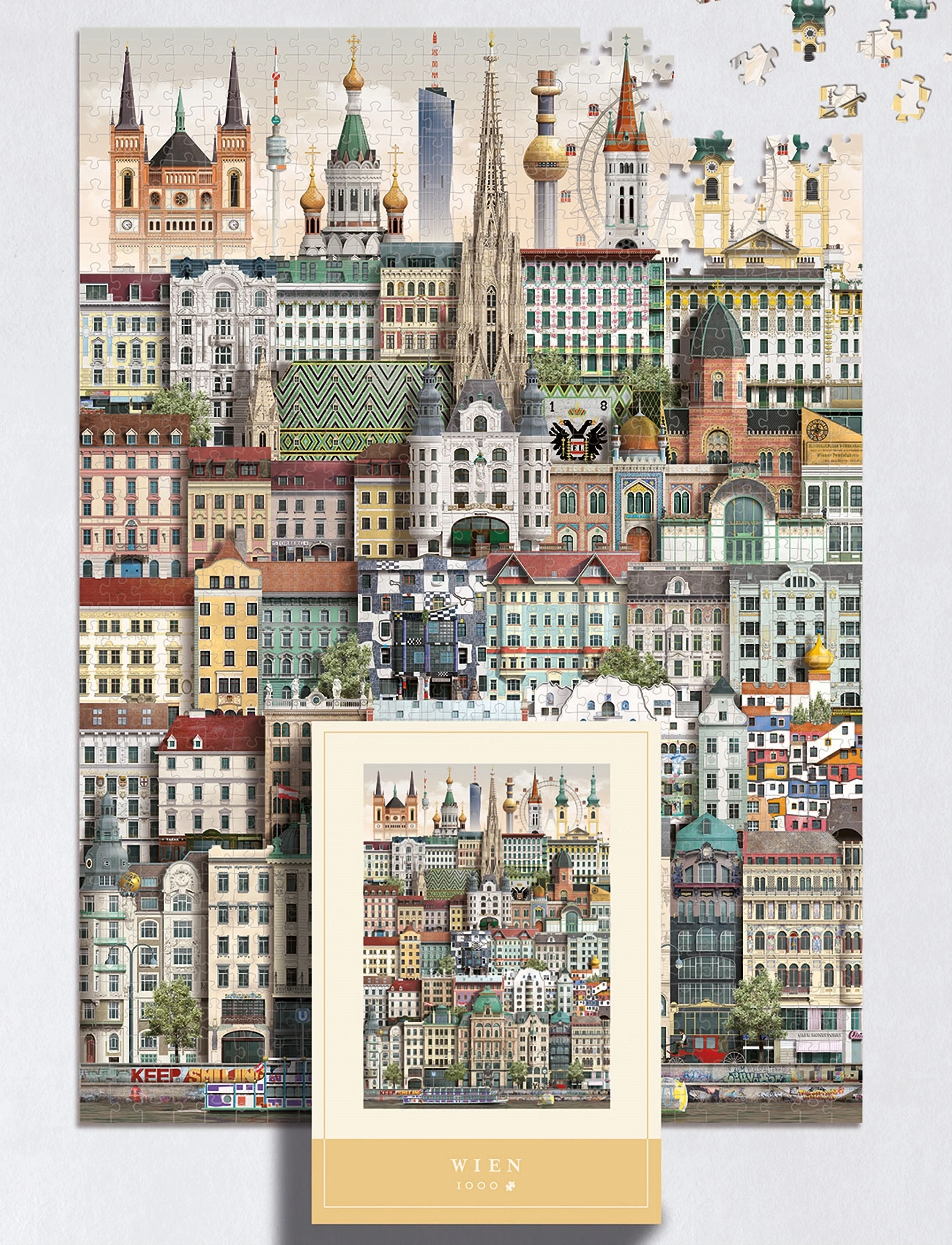 Martin Schwartz Vienna Jigsaw Puzzle (1000 Pieces), 50X70 cm, Puzzles & Games, Mehrfarbig/gemustert - Puzzles, Homeware