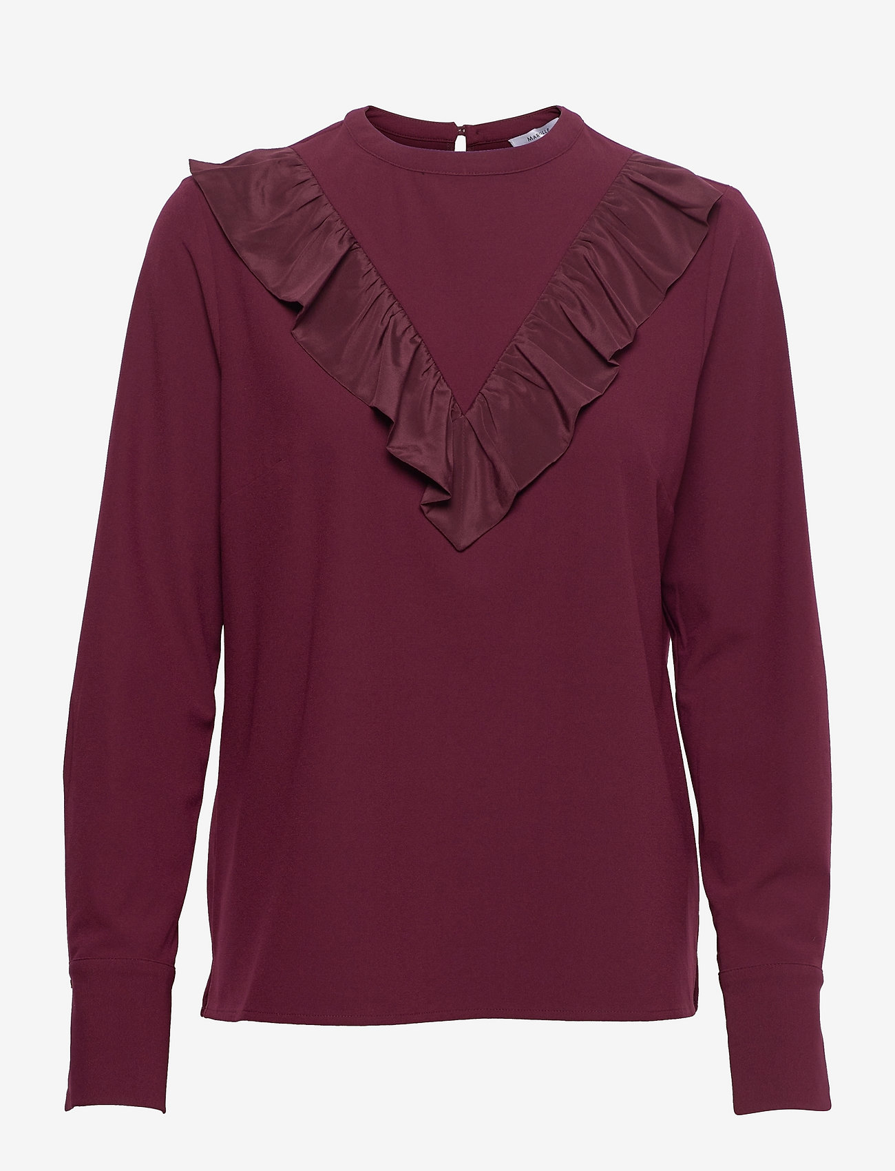 Marville Road - Aretha Ruffle Top - langærmede bluser - burgundy - 0