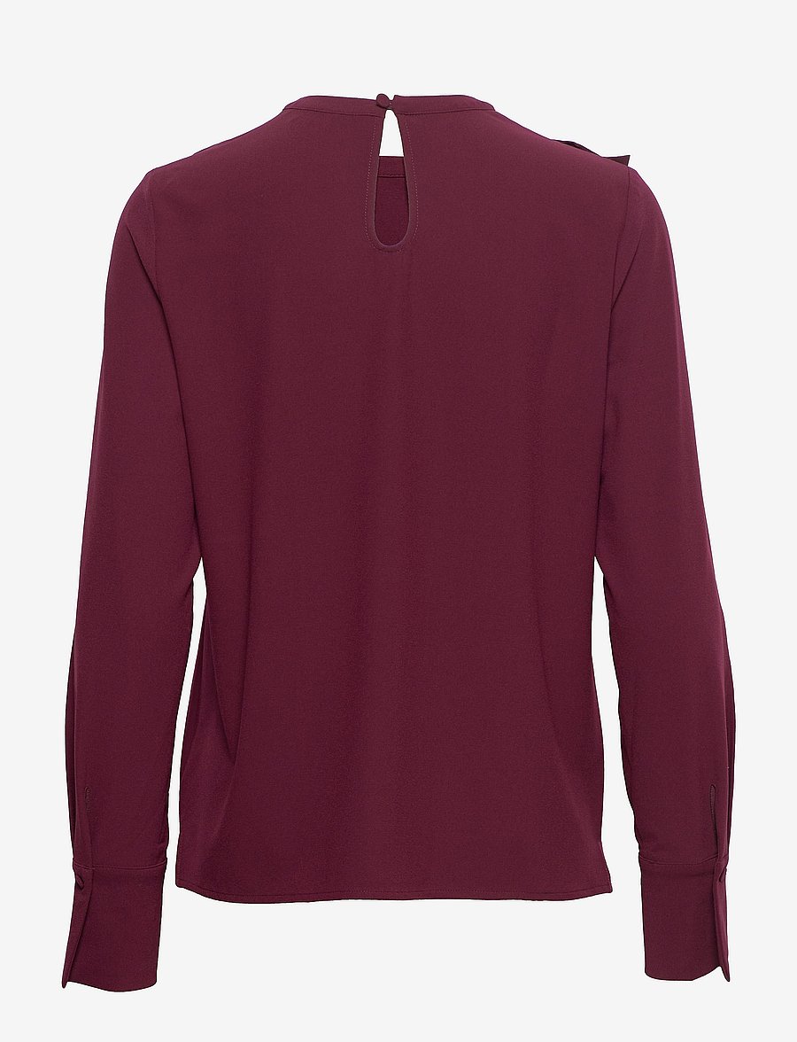 Marville Road - Aretha Ruffle Top - pitkähihaiset puserot - burgundy - 1