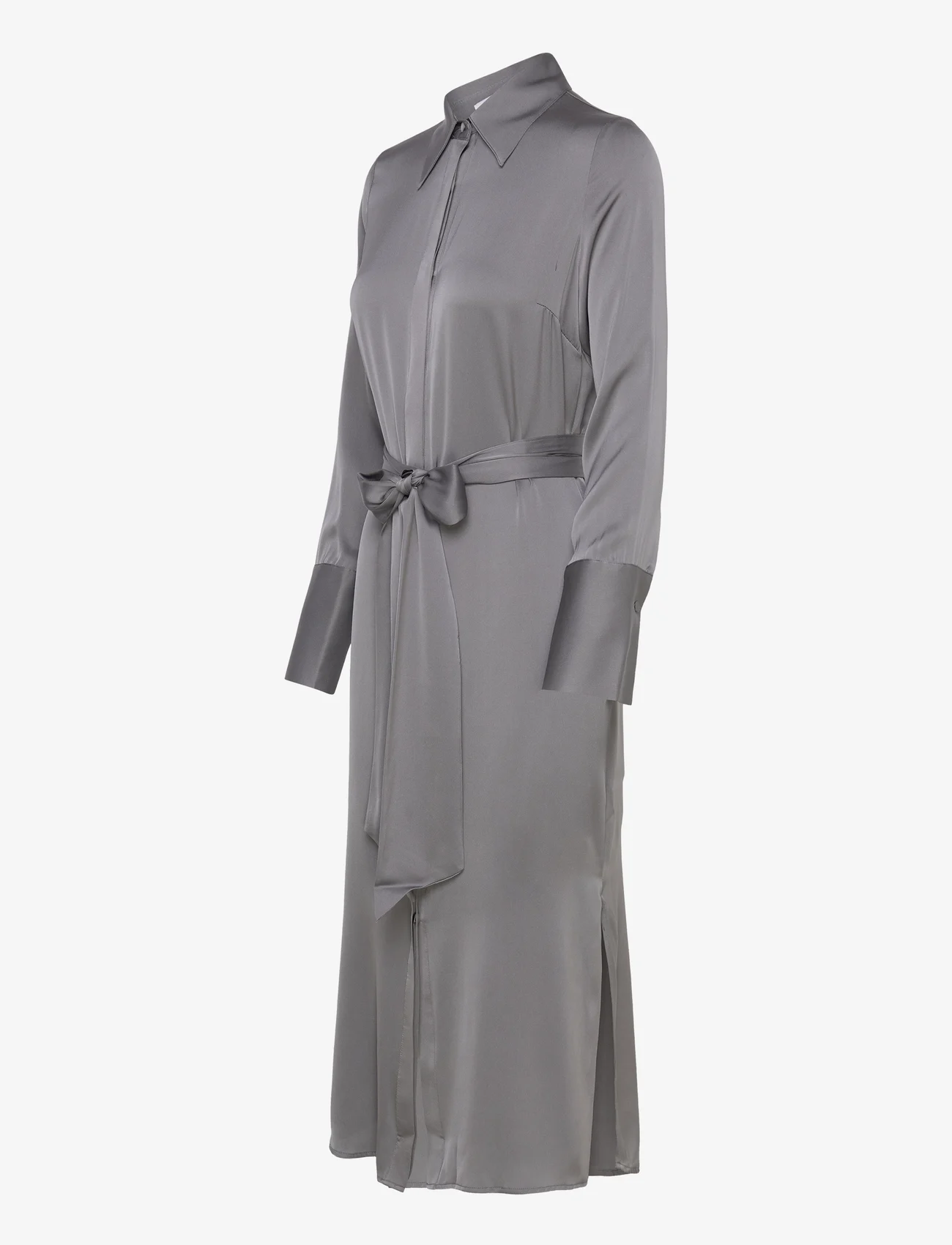 Marville Road - Electra Silk Dress - shirt dresses - dark grey - 1