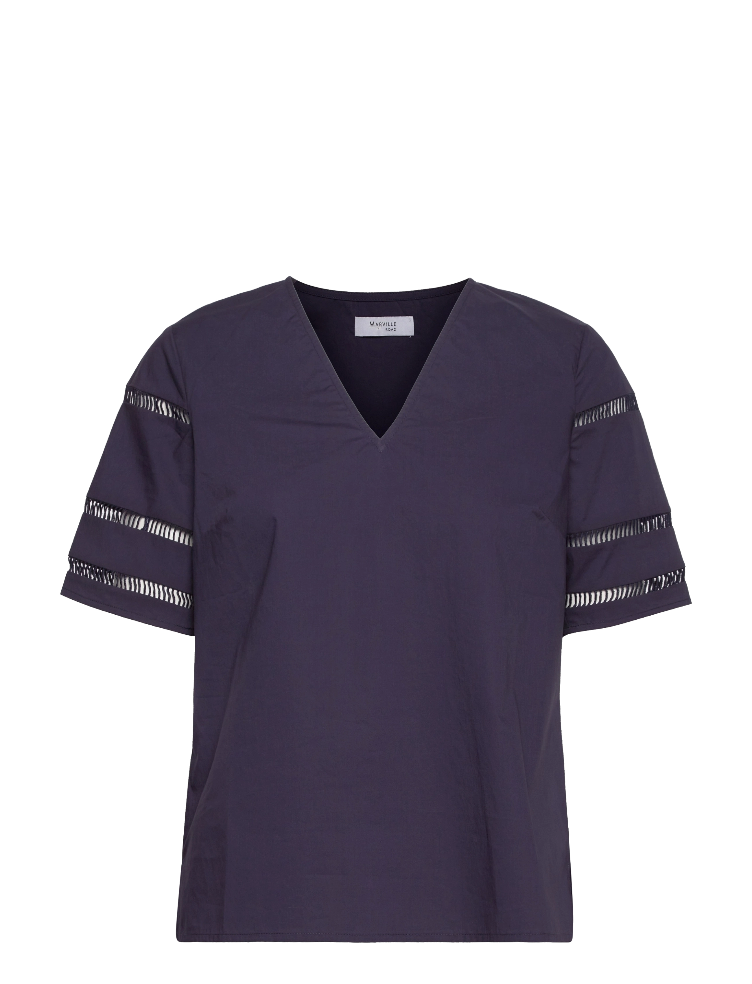 Marville Road Felice Cotton Blouse, 36, Blouses, Blau - Short-sleeved, Frauen