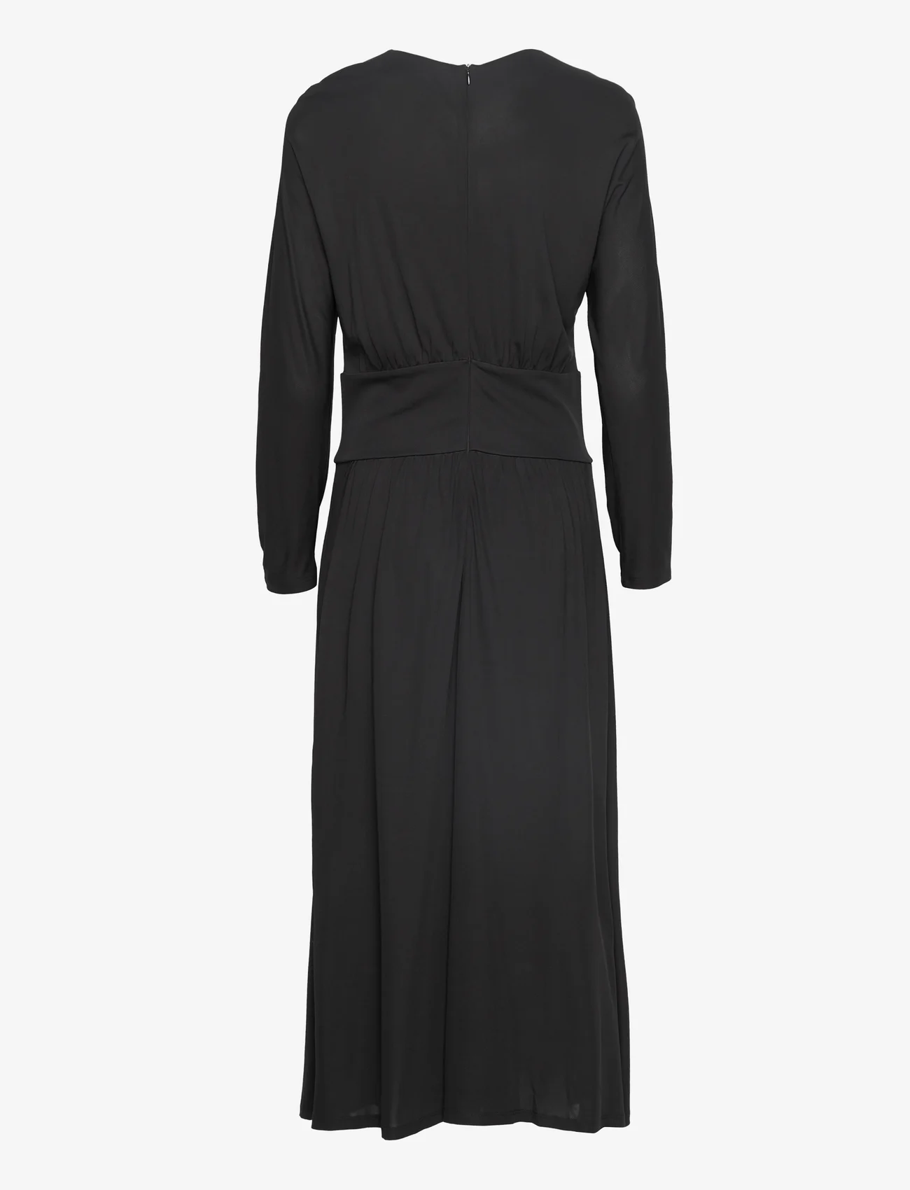 Marville Road - Flora Long Sleeved Viscose Jersey Dress - maxi dresses - black - 1