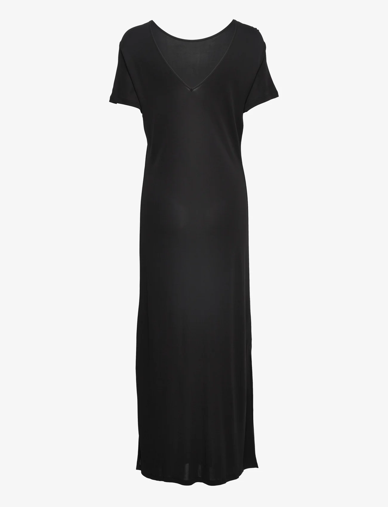Marville Road - Frida Viscose Jersey Dress - t-skjortekjoler - black - 1