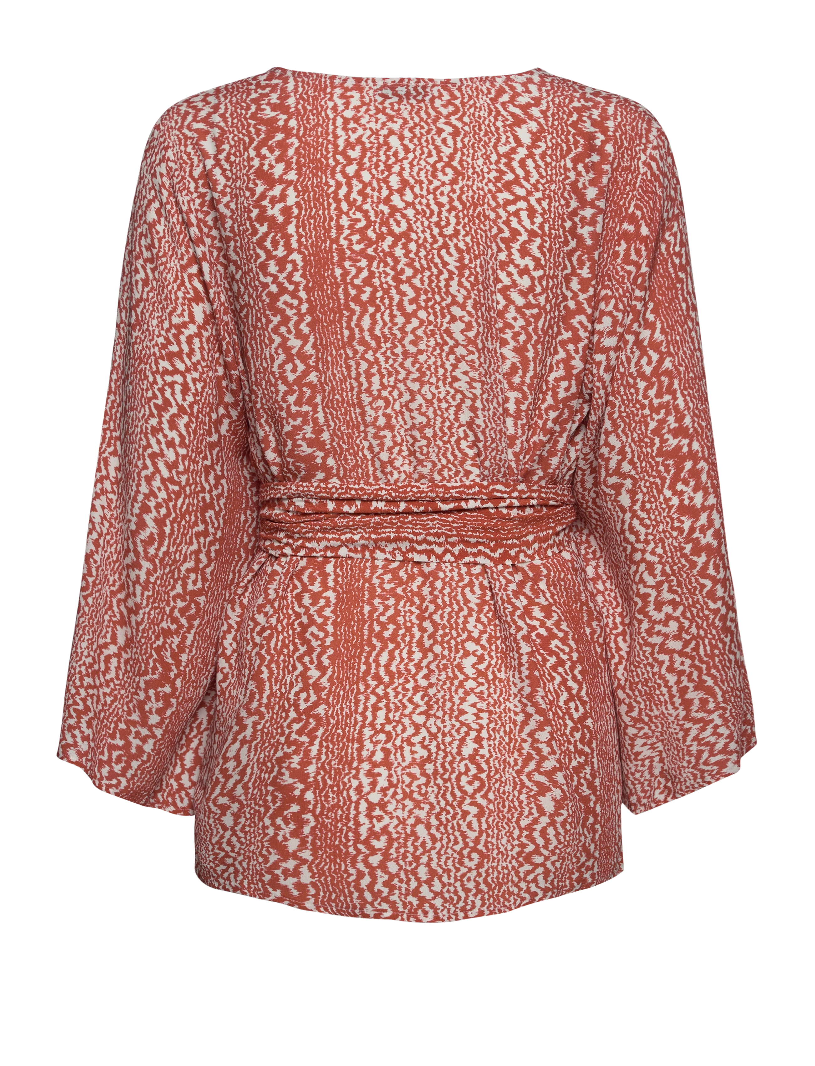 Marville Road - Nicole Crepe Blouse - langærmede bluser - coral print - 1