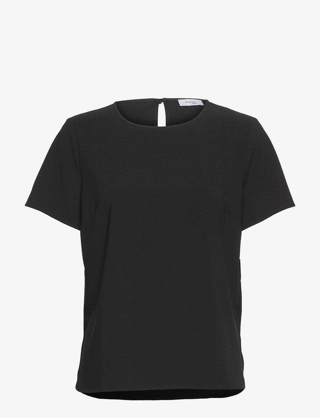 Marville Road - Olga Stretch Crepe Top - marškinėliai - black - 0