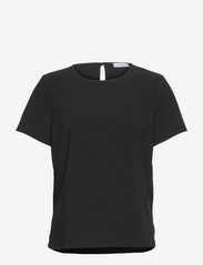 Marville Road - Olga Stretch Crepe Top - marškinėliai - black - 0
