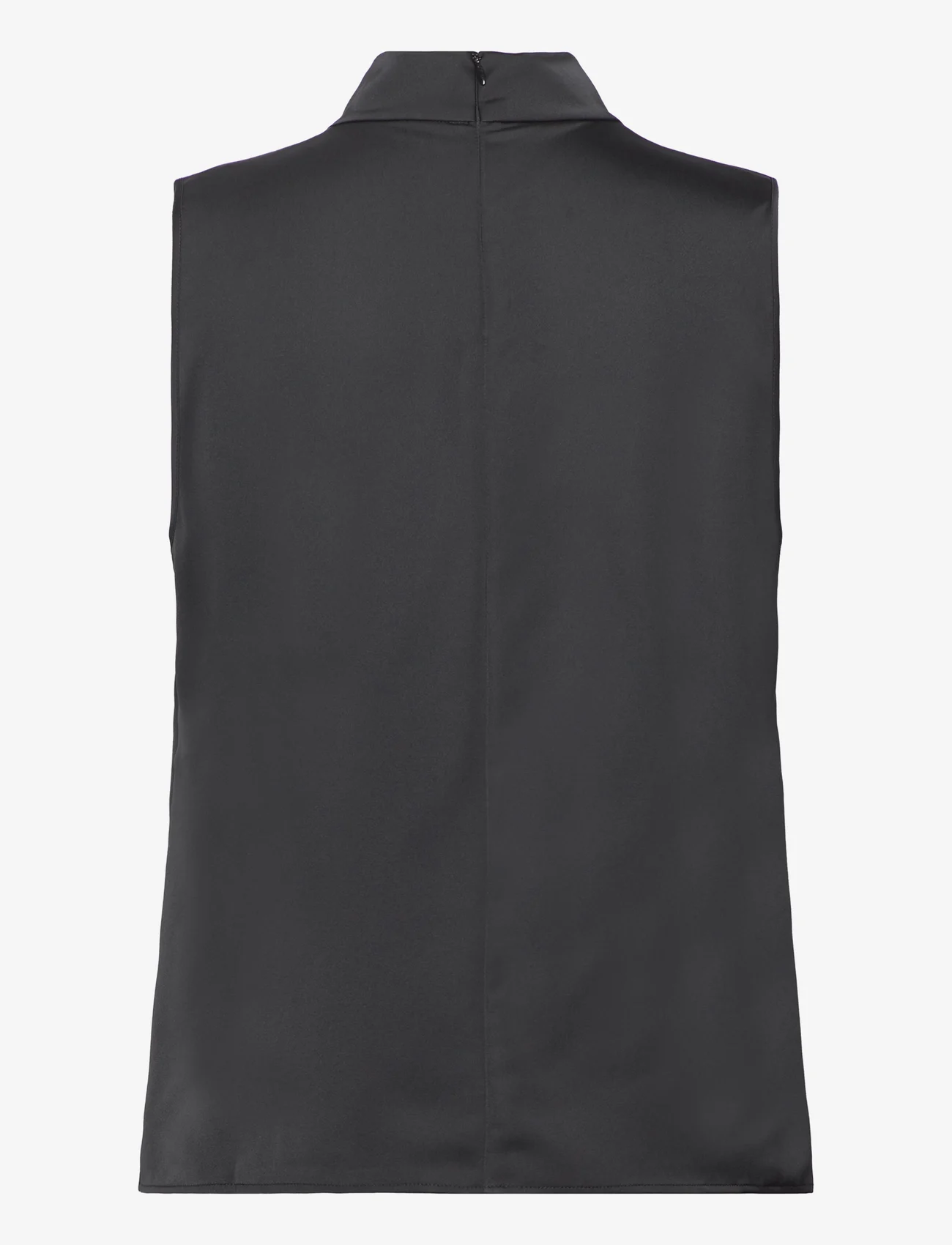 Marville Road - Tiny Satin Top - sleeveless blouses - black - 1