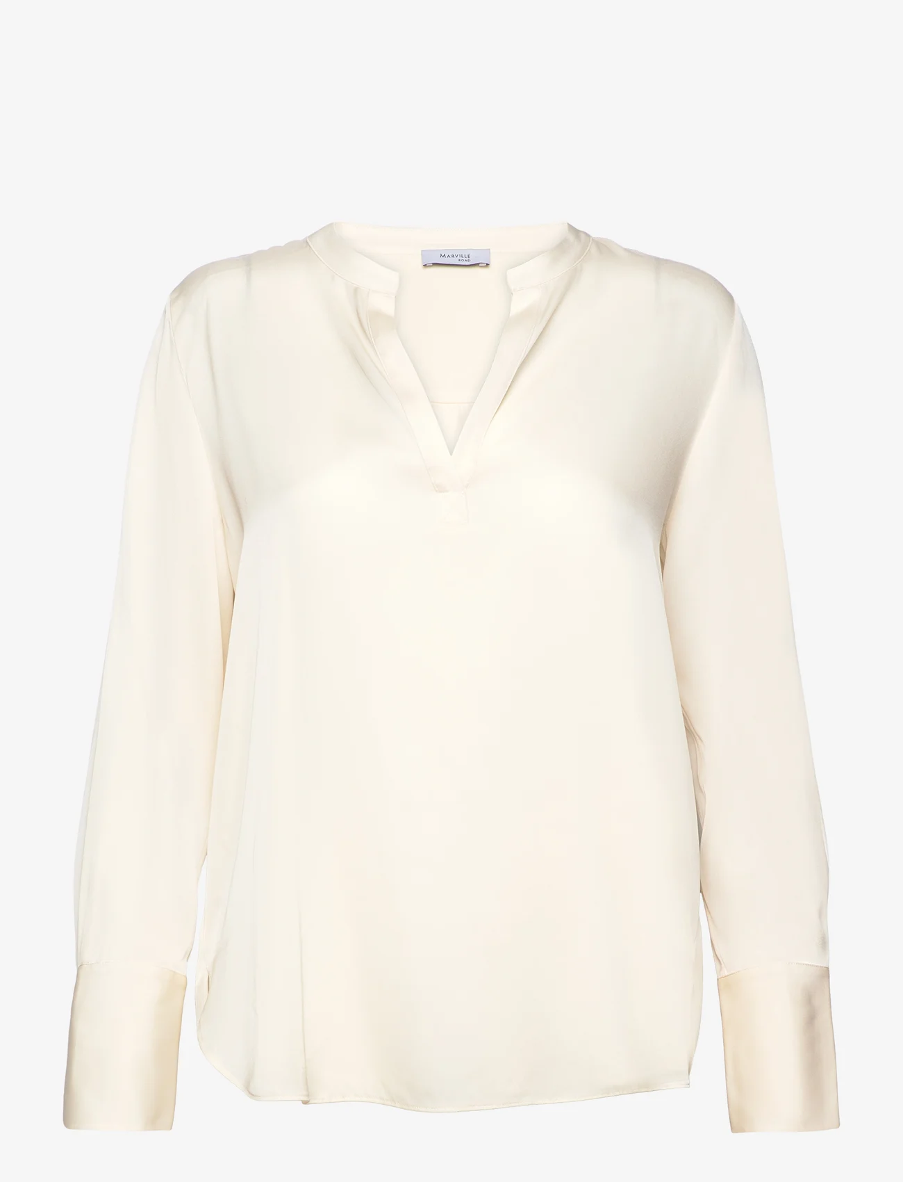 Marville Road - Violet Silk Blouse - long-sleeved blouses - creme - 0