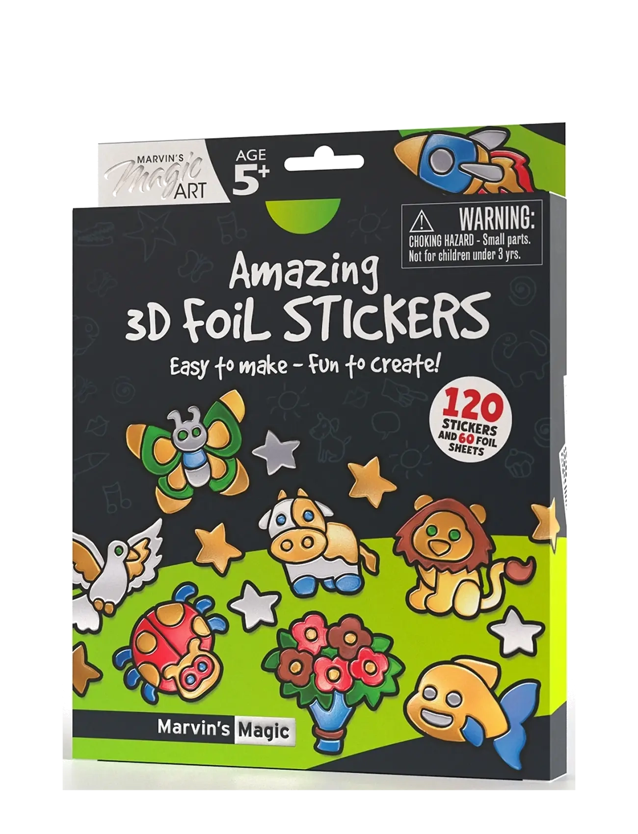 Marvin's Magic Foil Stickers Amazing 3D, One Size, Craft, Mehrfarbig/gemustert - Stickers, Kinder
