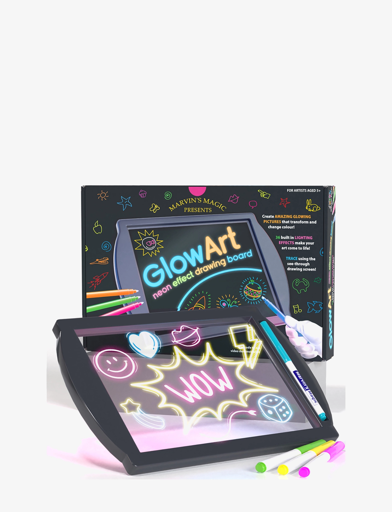 Marvin's Magic Glow Art Black, One Size, Drawing, Schwarz - Drawing Boards, Kinder