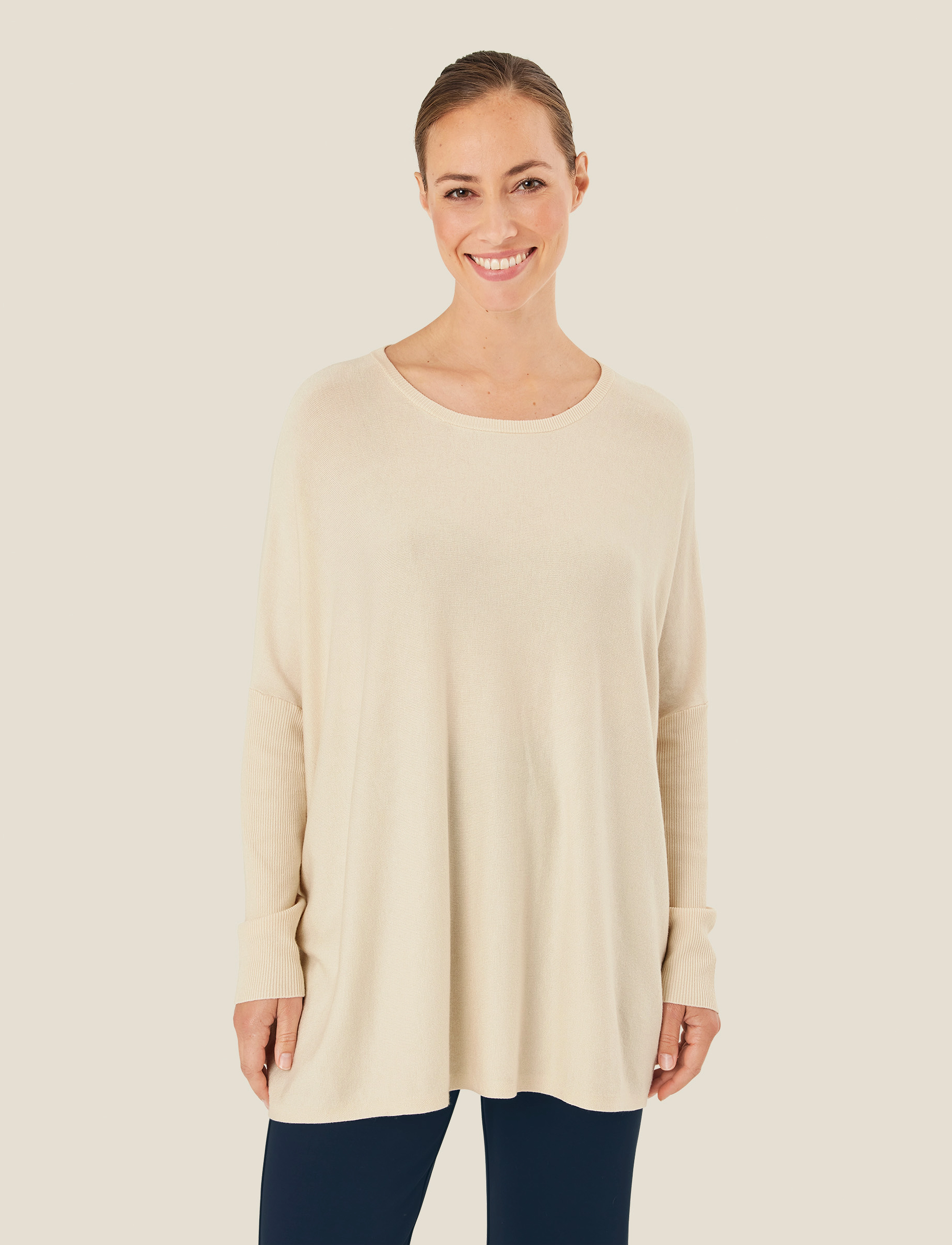 Masai Mafanasi, Kvinder, Løs Pasform Sweater, Cream, Str: XXL