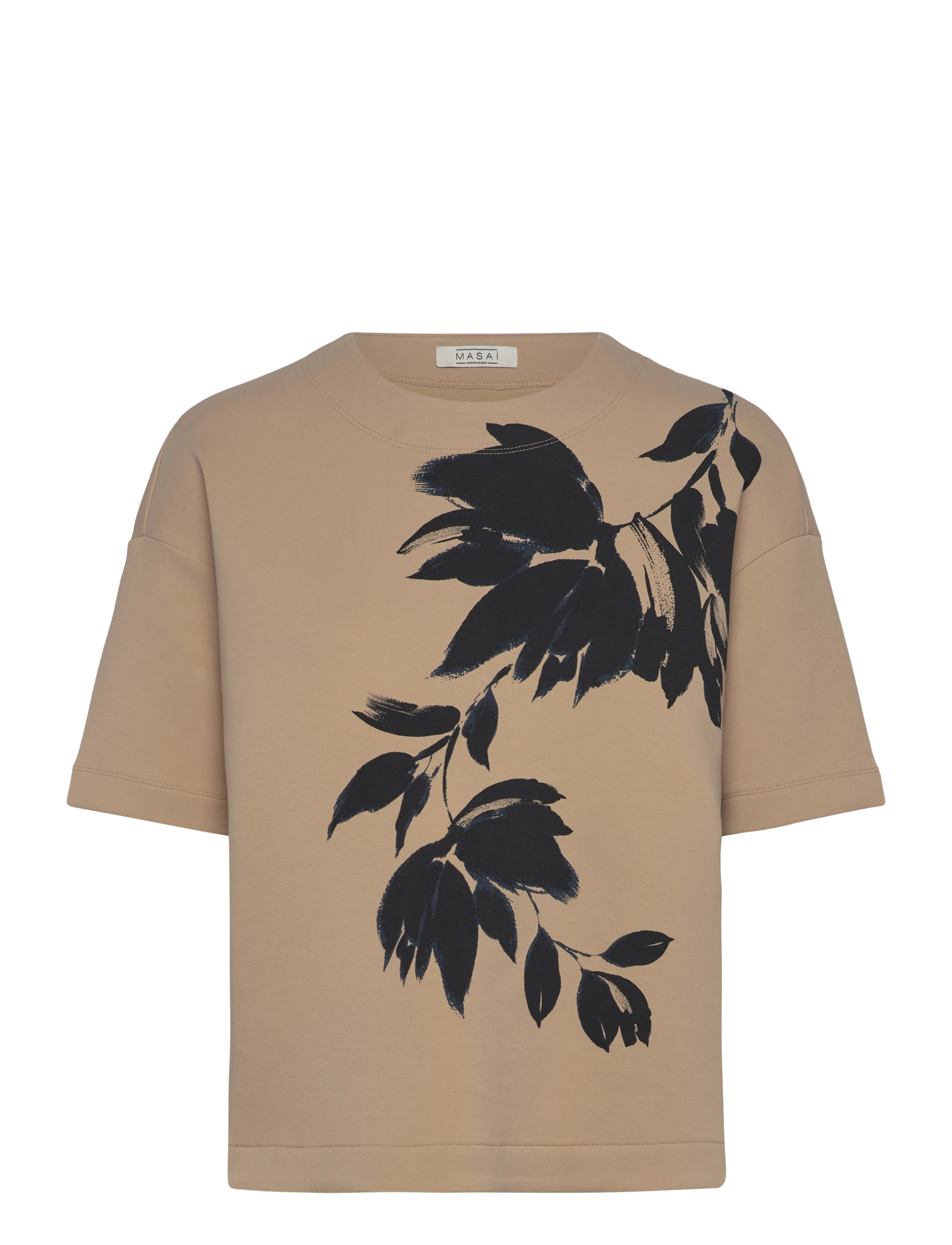 Masai Madominan, Kvinder, Trykt Kortærmet Sweatshirt, Beige, Str: XL