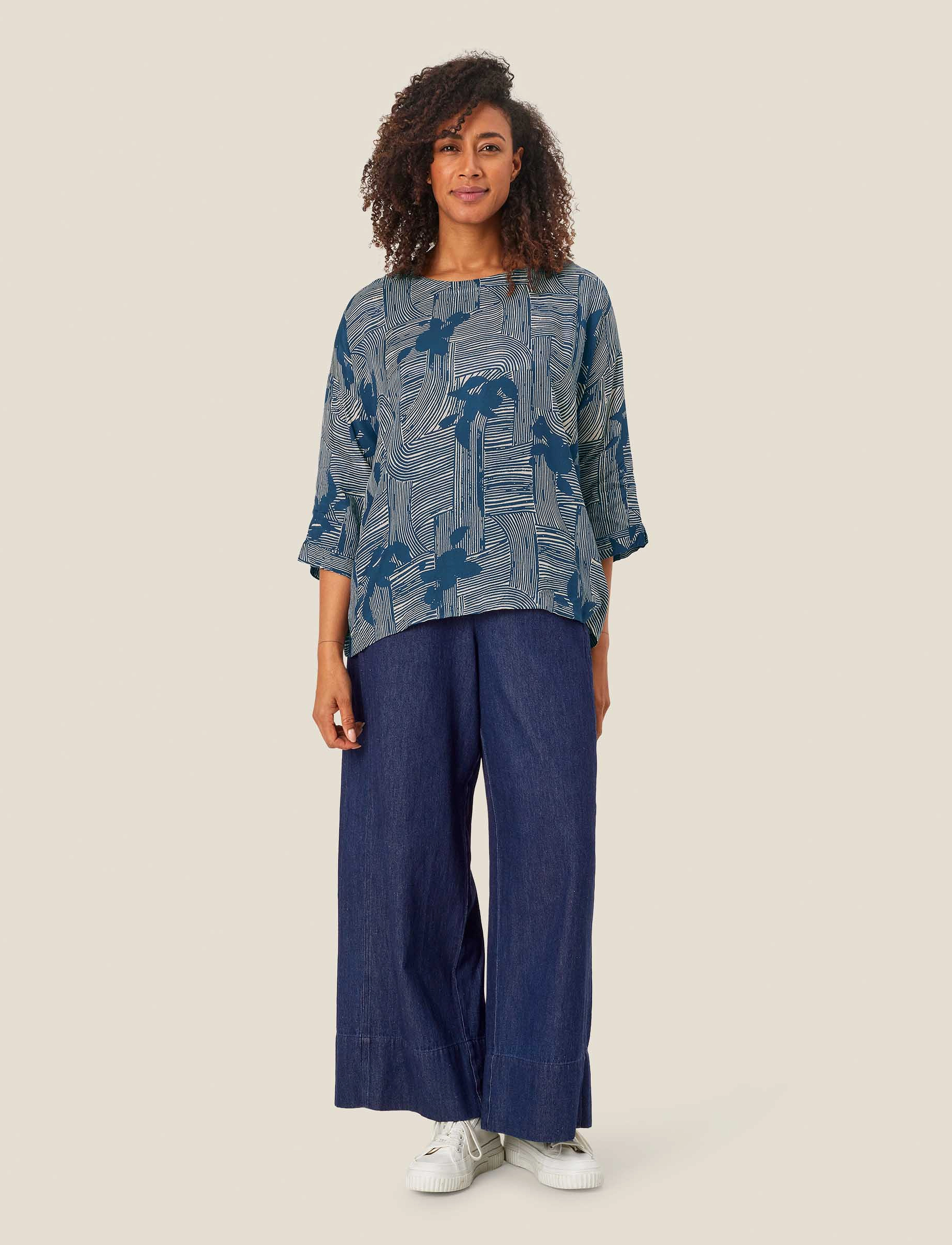 Masai - MaBecca - langärmlige blusen - sargasso sea - 5