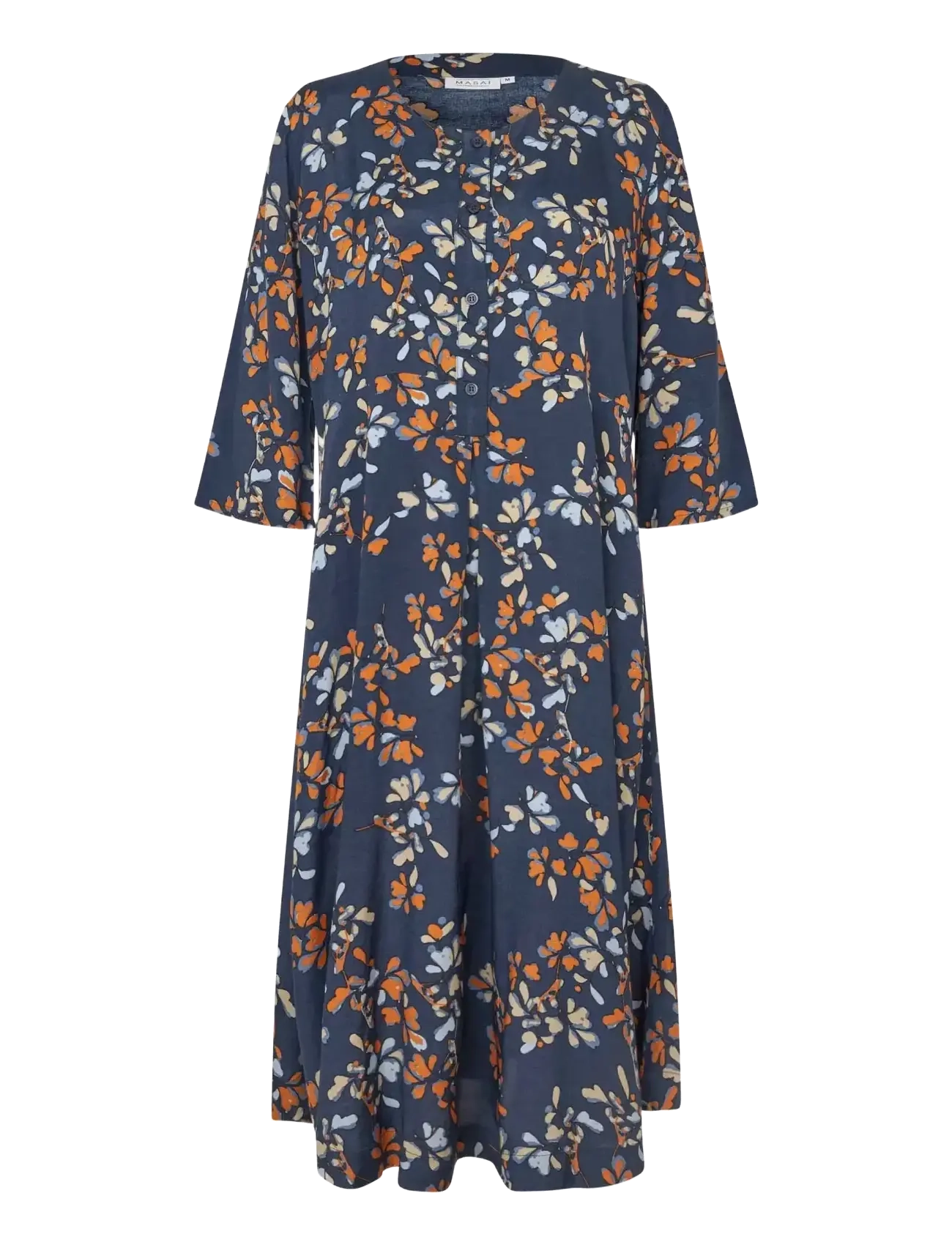 Masai Manymari, Kvinder, Printet Knapkjole, Navy, Str: S