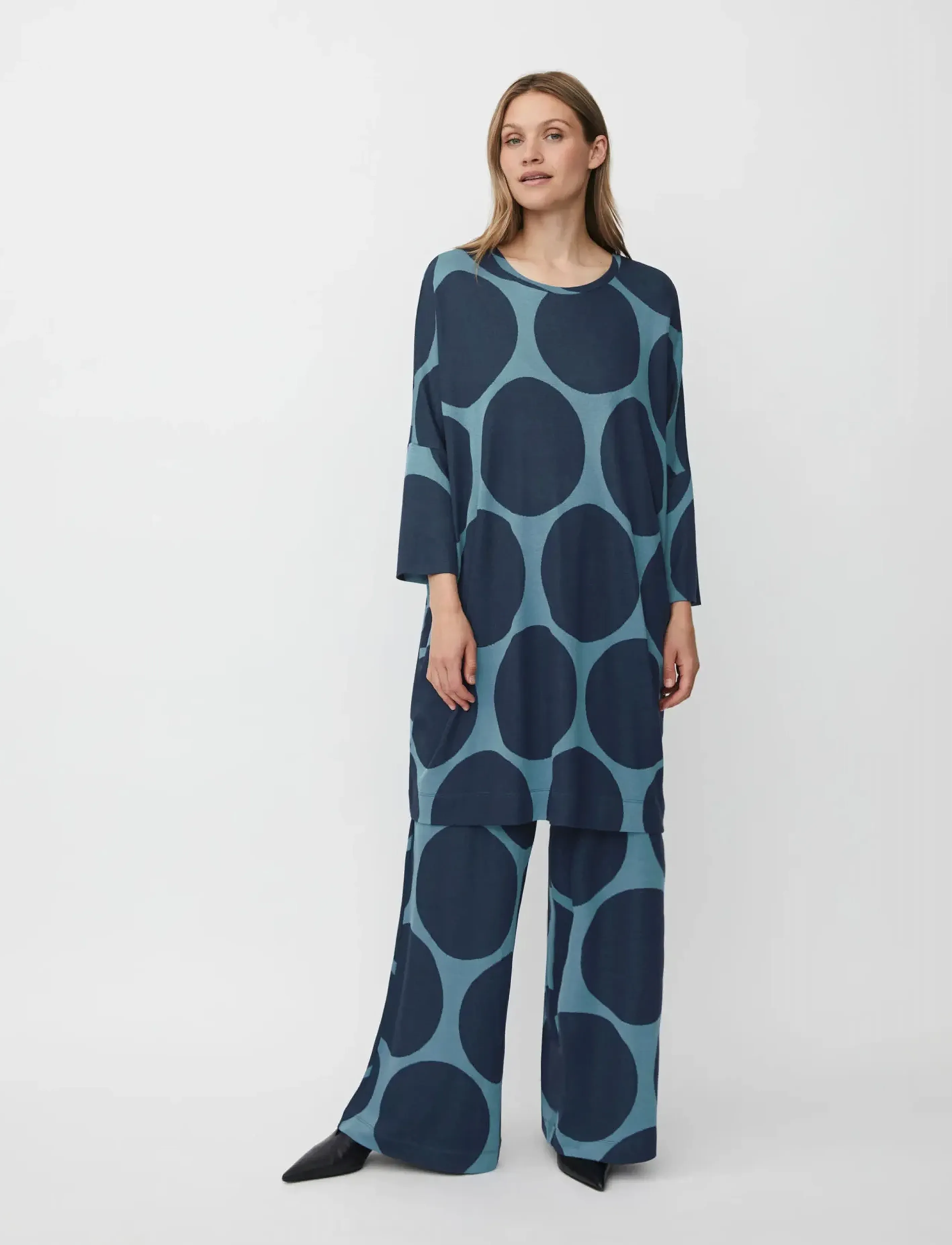 Masai Magabini, Kvinder, Oversize Prikket Tunika, Navy, Str: S