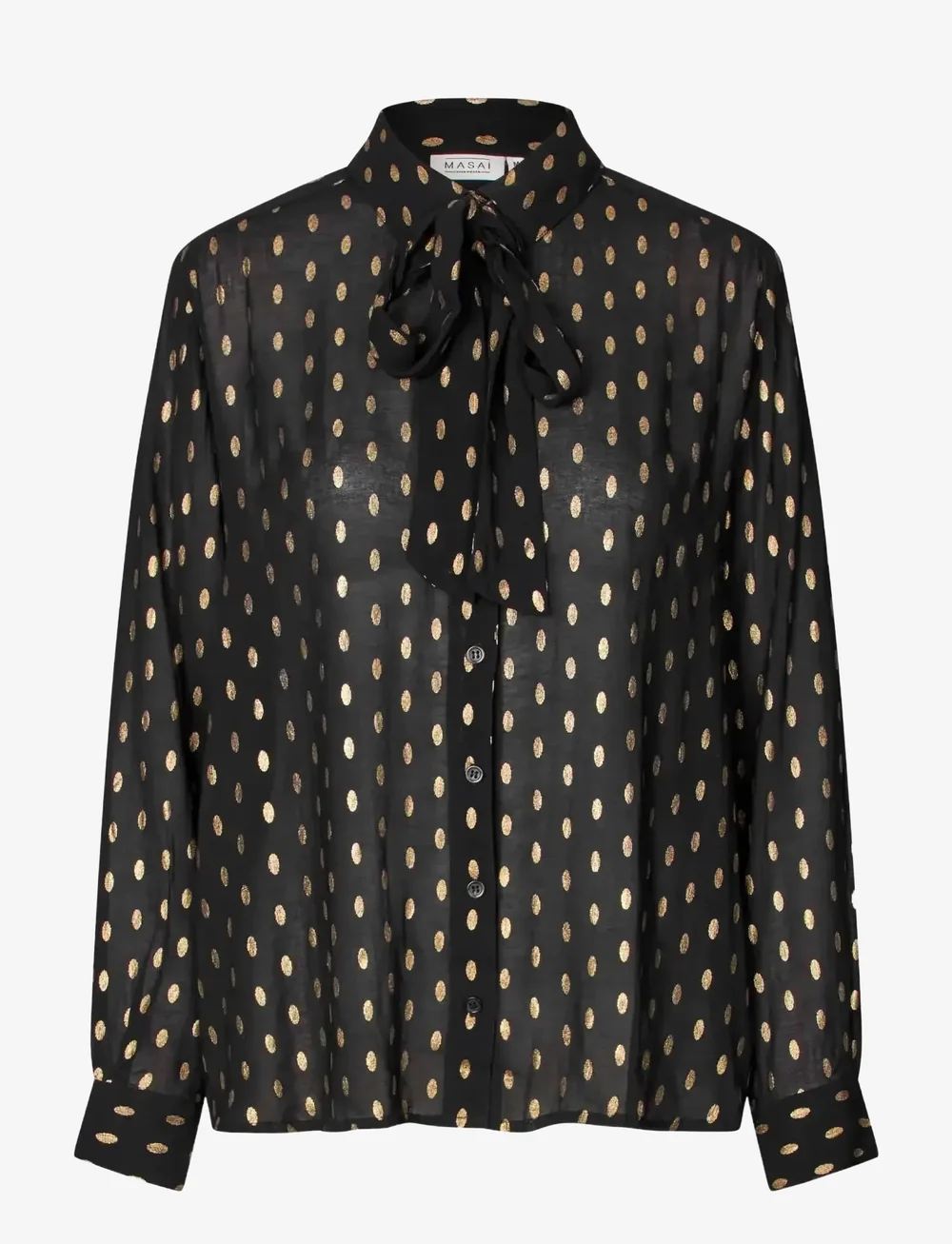 Masai - MaInoria - long sleeved blouses - black - 0